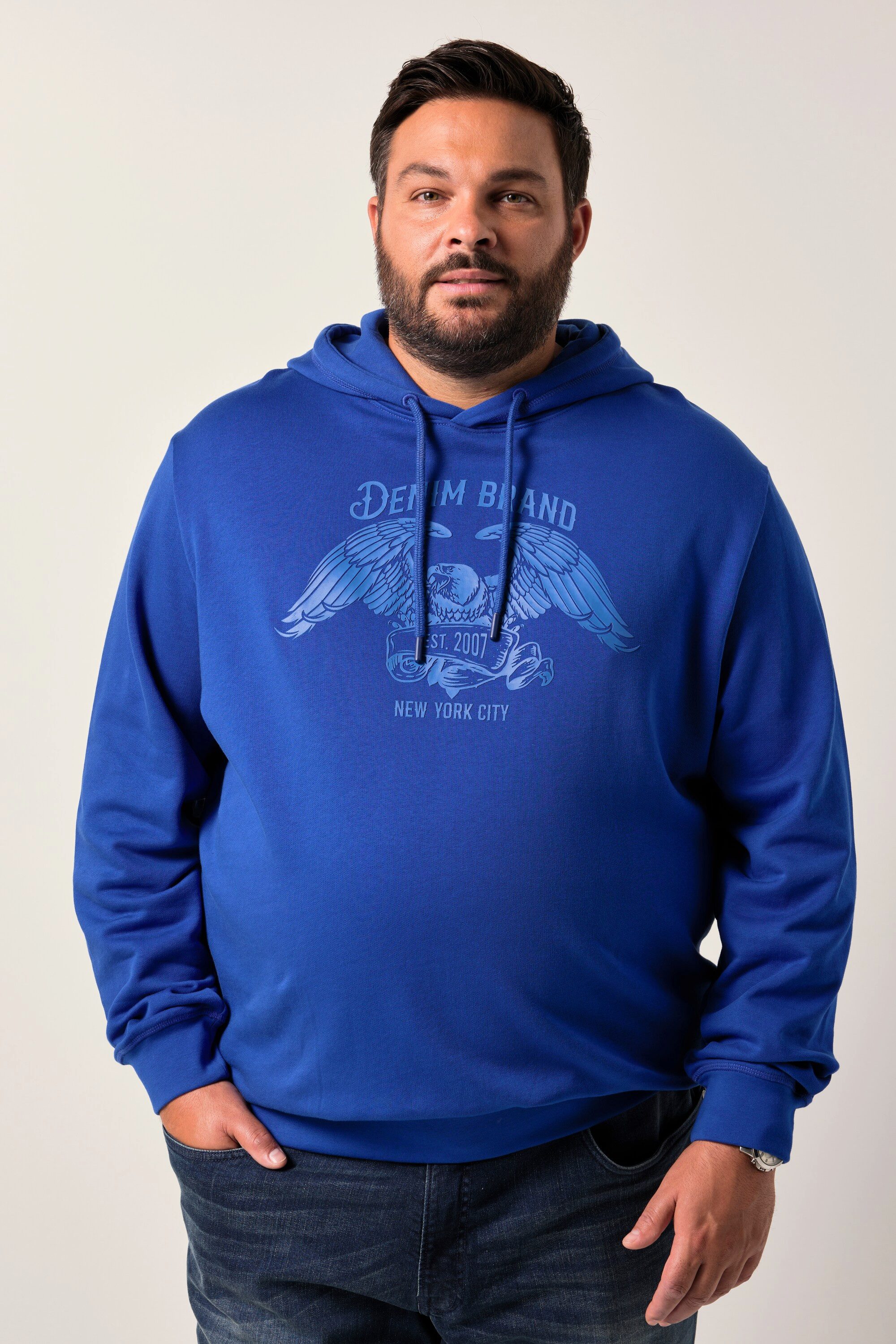 Men Plus Sweatshirt Men+ Hoodie Kapuzensweater Brustprint bis 8 XL