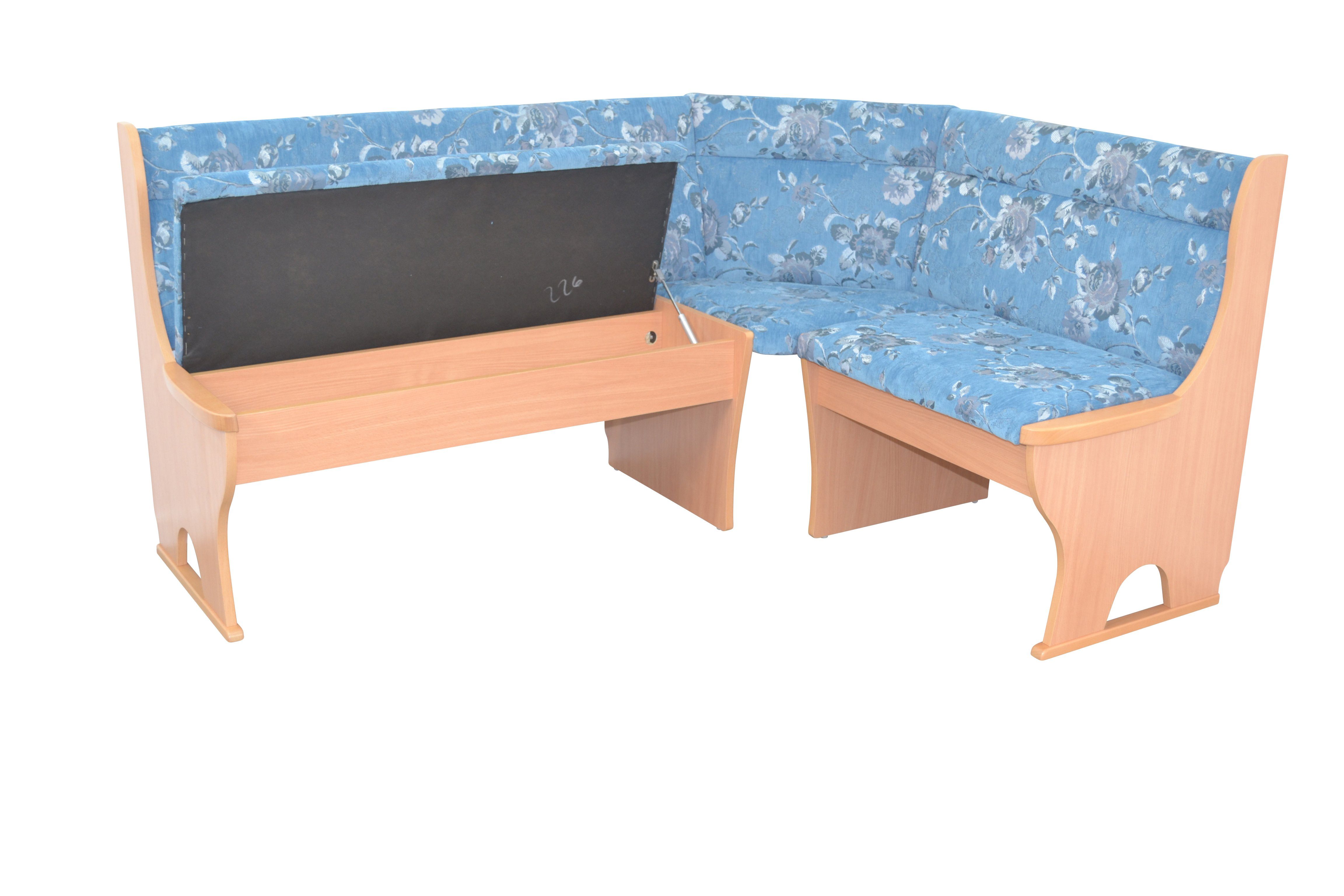 blau I, 4tlg-Set), (Spar-Set, mit Gasdruckfedern Sitzflächen hochwertigen der Alice Eckbank moebel-direkt-online Eckbankgruppe