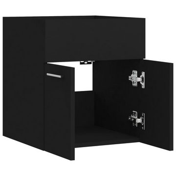 vidaXL Badezimmer-Set Waschbeckenunterschrank Schwarz 41x38,5x46 cm Holzwerkstoff, (1-St)