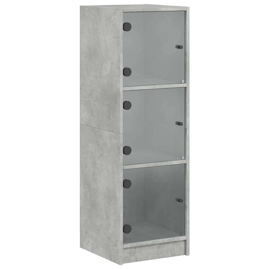 vidaXL Highboard Highboard mit Glastüren Betongrau günstig online kaufen