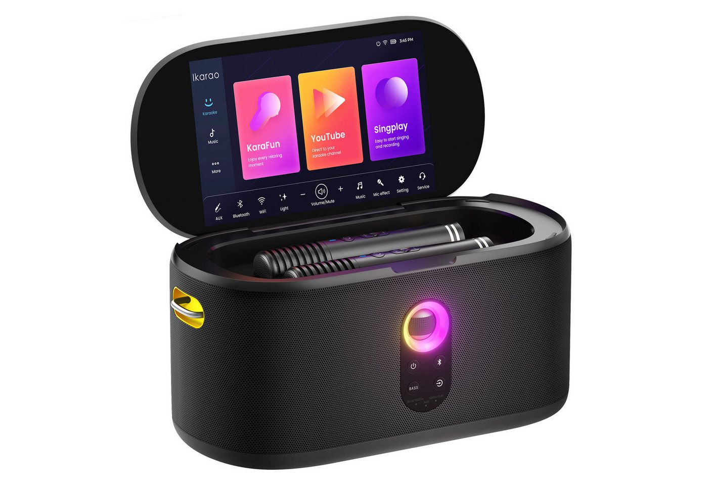 Ikarao IKARAO Shell S1 Karaoke-Maschine 2.0 (280 W, Touchscreen, Android Karaoke, WLAN, Bluetooth und Karafun integriert)