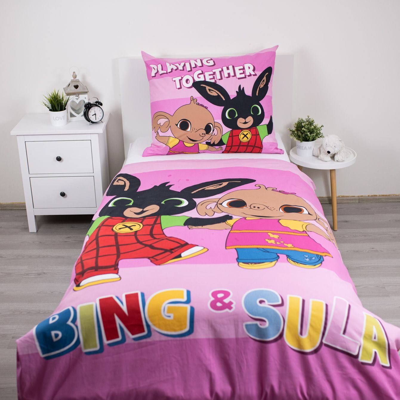 Bing Bettwäsche Baumwolle Kinder Bettbezug Kissenbezug 140 x 200 70 x 90 cm, Baumwolle
