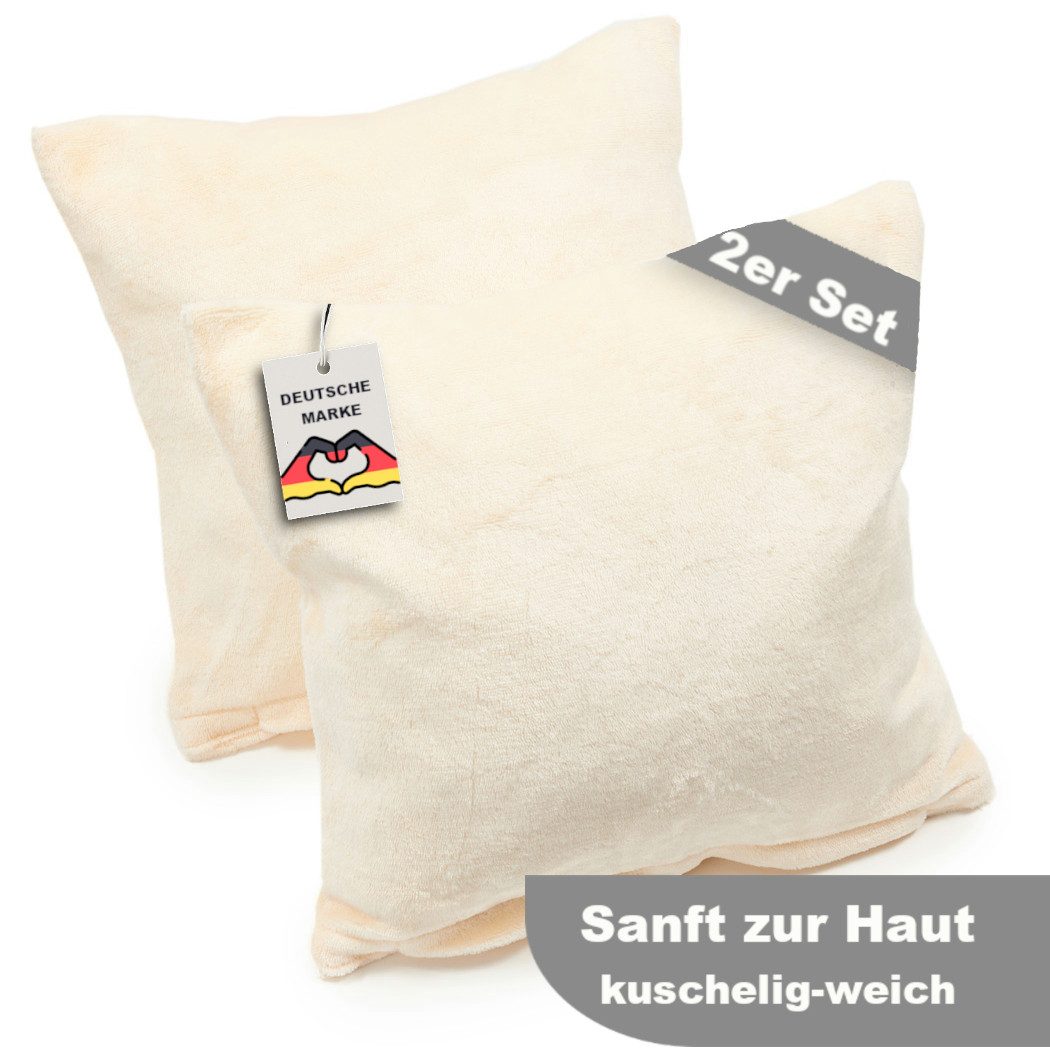 Malika Kissenbezug Cashmere-Touch Fleece, flauschig warm für den Winter, (2 Stück), Kuschelig weicher und warmer Cashmere-Touch, Kissenhülle