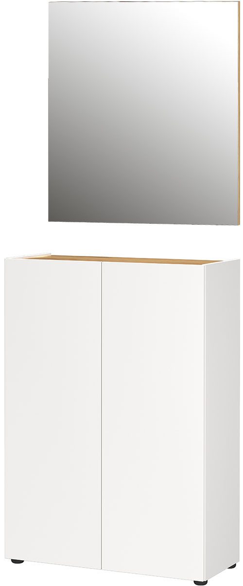 GERMANIA Garderoben-Set Alviano, (2-St), mit eckigem Spiegel, optional mit Hakenpaneel, Made in Germany