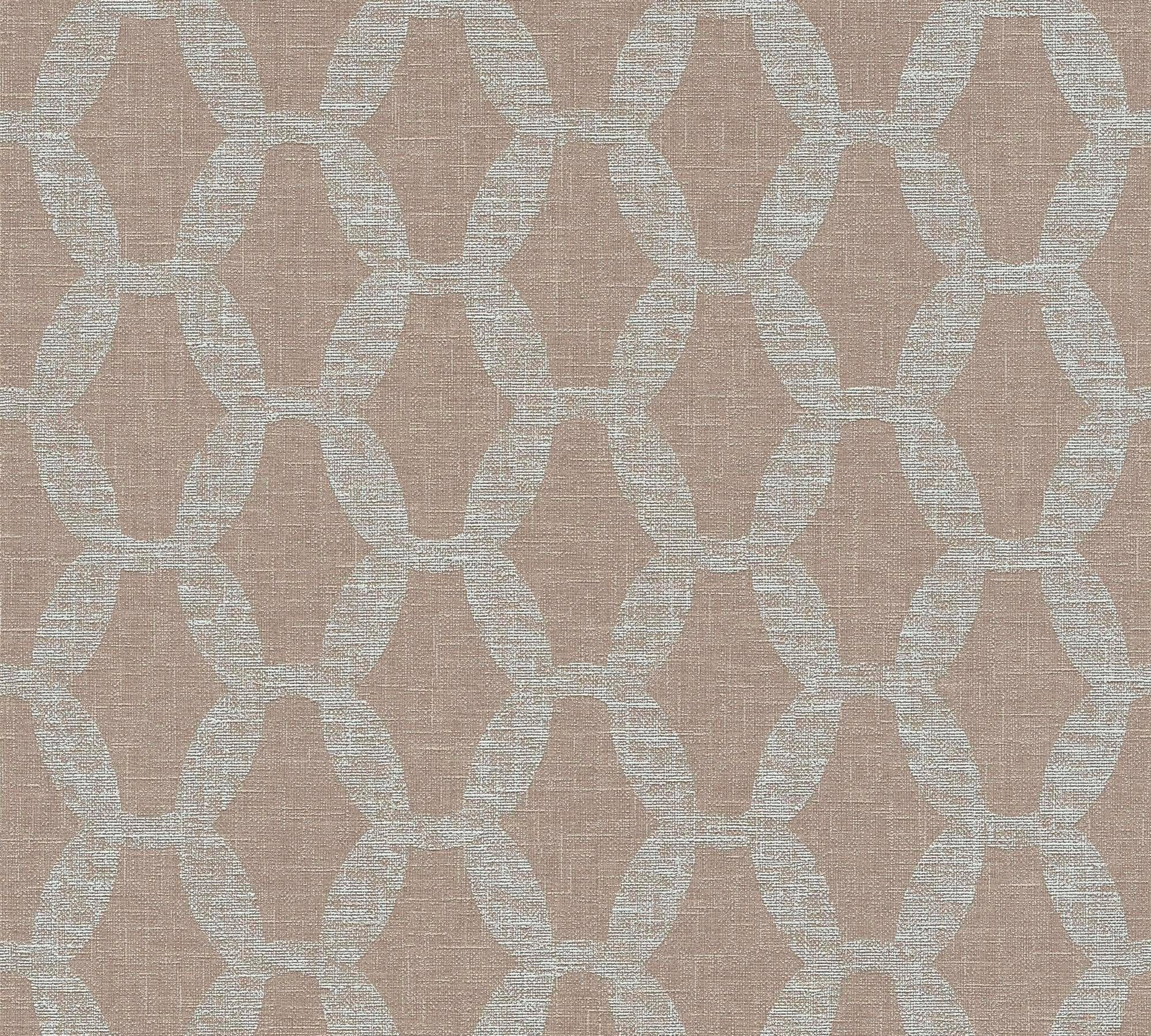 A.S. Création living walls Style, blau/beige Vliestapete Linen geometrisch, grafisch