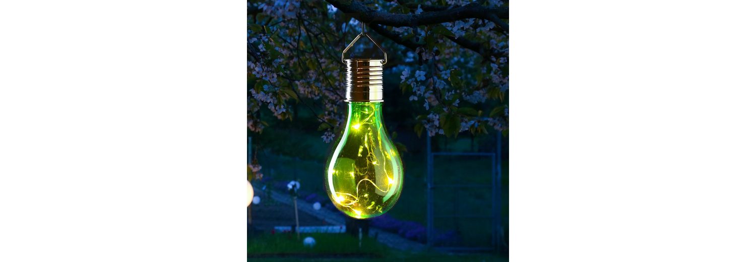 MARELIDA Dekolicht »LED Solar Glühbirne mit Drahtlichterkette hängend