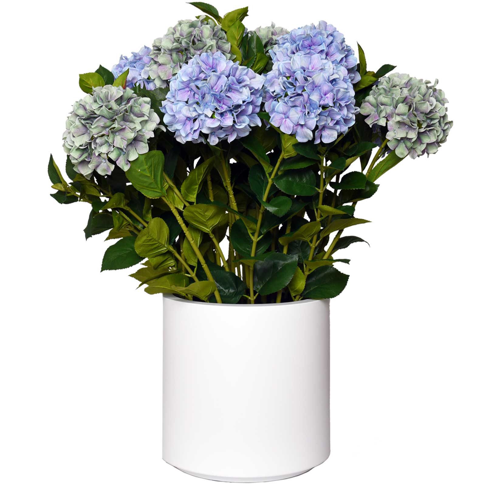 Kunstpflanze Kunststoff HYDRANGEA Rund - Blau, günstig online kaufen
