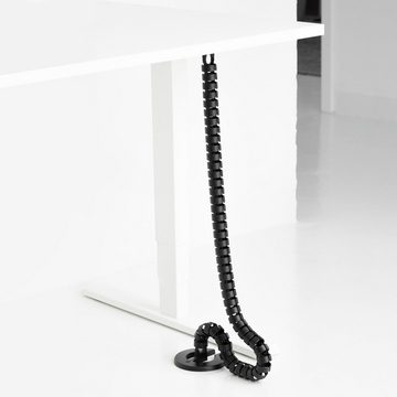 boho office® Kabelführung Slim Line 2.0, Kabelmanagement in schwarz matt, kürzbar mit 62 flexiblen Elementen