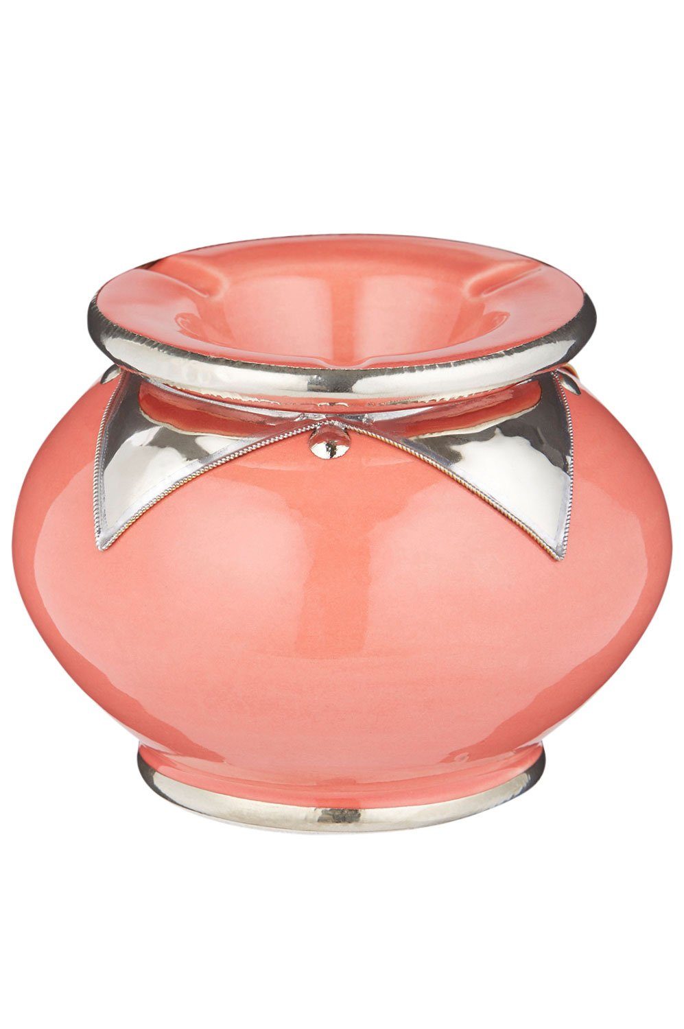 Marrakesch Orient & Mediterran Interior Aschenbecher Marokkanischer Aschenbecher Kanita Deko aus Keramik in Rosa 11 cm, Handarbeit