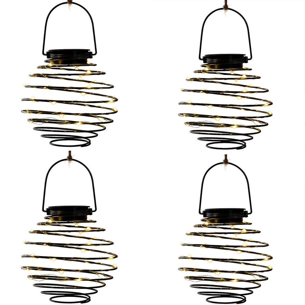 Expo Börse LED Solarleuchte, LED-Leuchtmittel fest verbaut, Warmweiß, LED Solarleuchte Solarlampe Bienennest Spirale Außenleuchte 4er Set