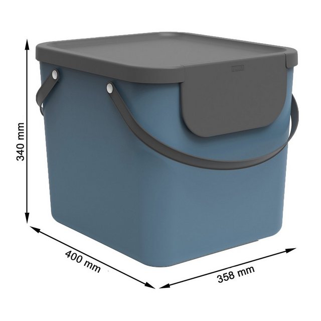 ROTHO Mülltrennsystem Albula 2er-Set Mülltrennungssystem 40l für die Küche, Kunststoff (PP) BPA-frei, Aus rezykliertem Kunststoff