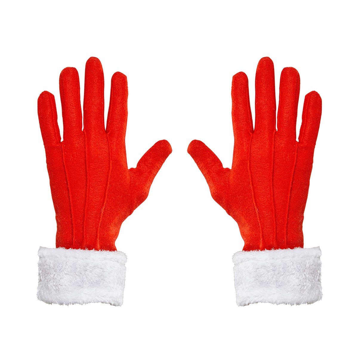 Widmann S.r.l. Kostüm WIDMANN Weihnachtsmannhandschuhe mit Plüschverzierung rot