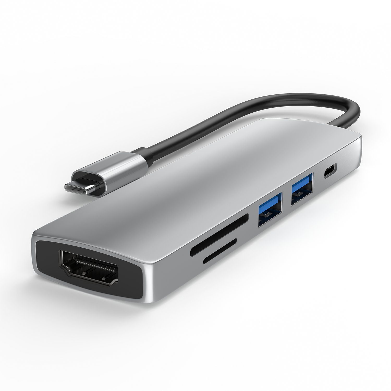TradeNation Laptop-Dockingstation USB C Hub 6 in 1 Adapter HDMI 4K USB 3.0 Micro SD für Laptop Samsung, (1 St), Schnelles Laden, 4K – Bild 5 von 5