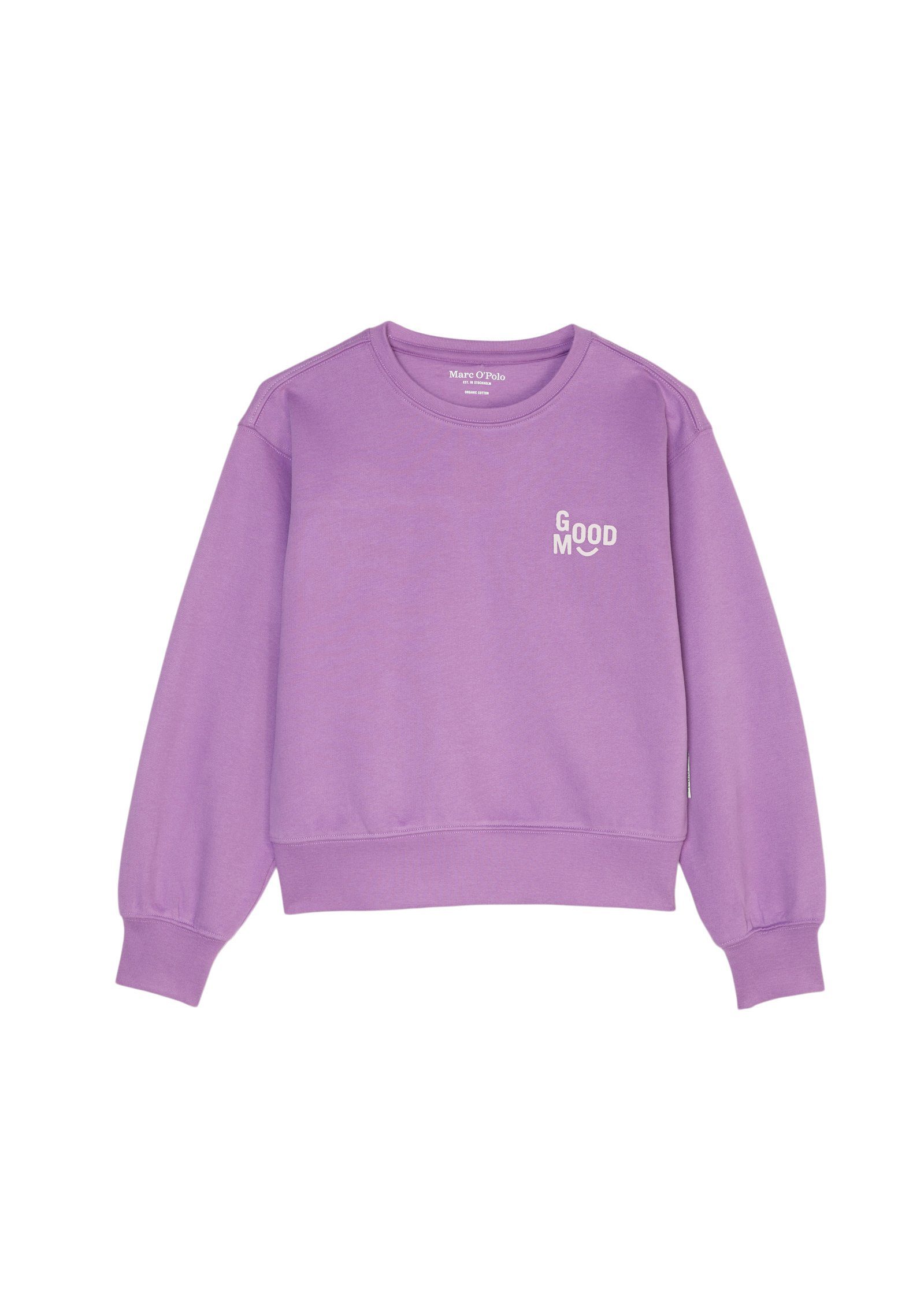 Marc O'Polo Sweatshirt mit Gute Laune-Details lila