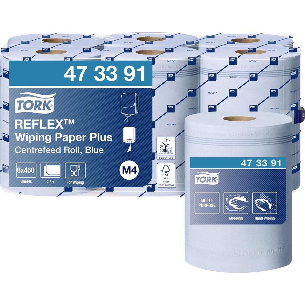 Bienenwachstücher TORK Reflex™ Starke Mehrzweck-Papierwischtücher Blau M4 473391