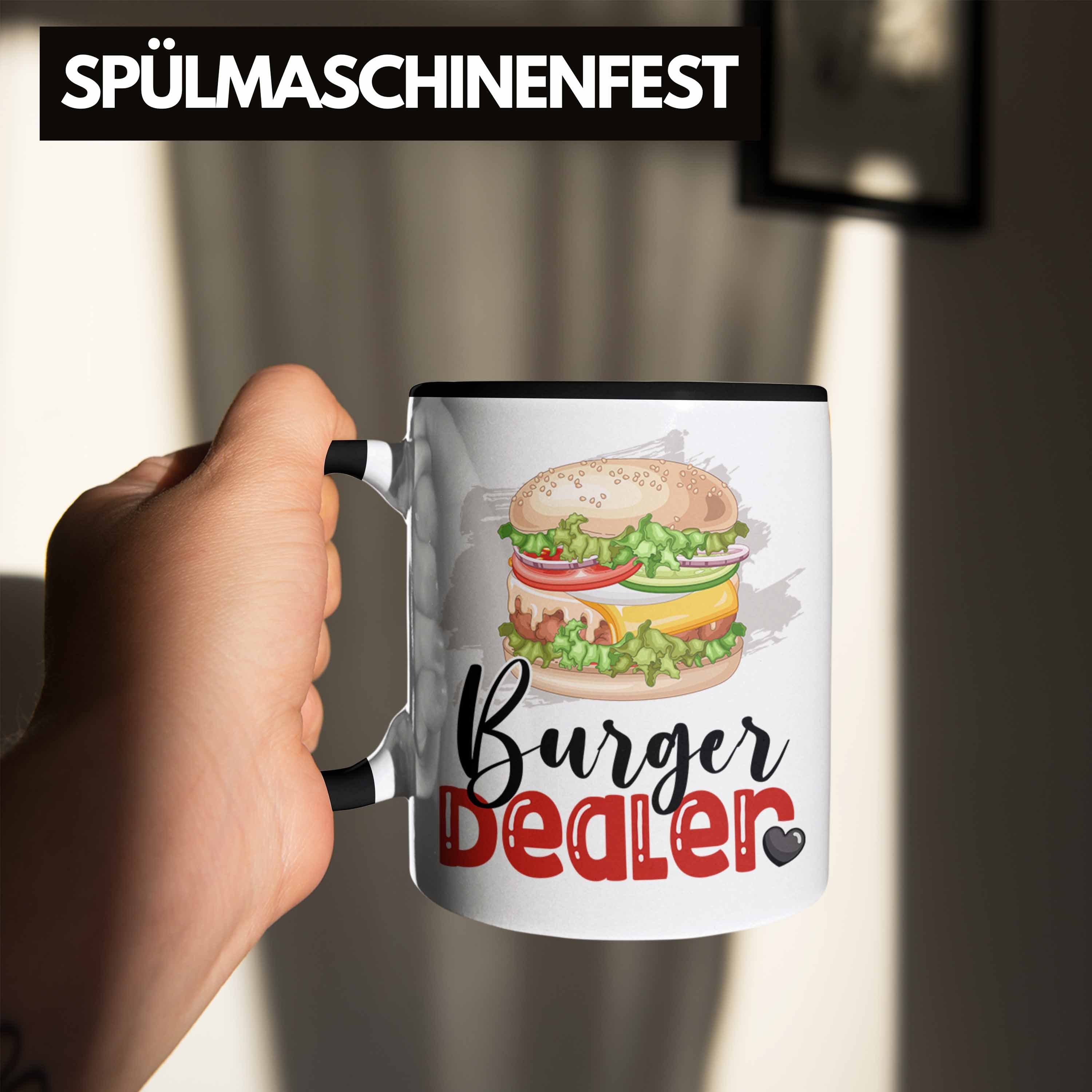 Trendation Tasse Burger Geburtstag Schwarz Geschenk Tasse Burgerverkäufer Dealer für Spr Besten