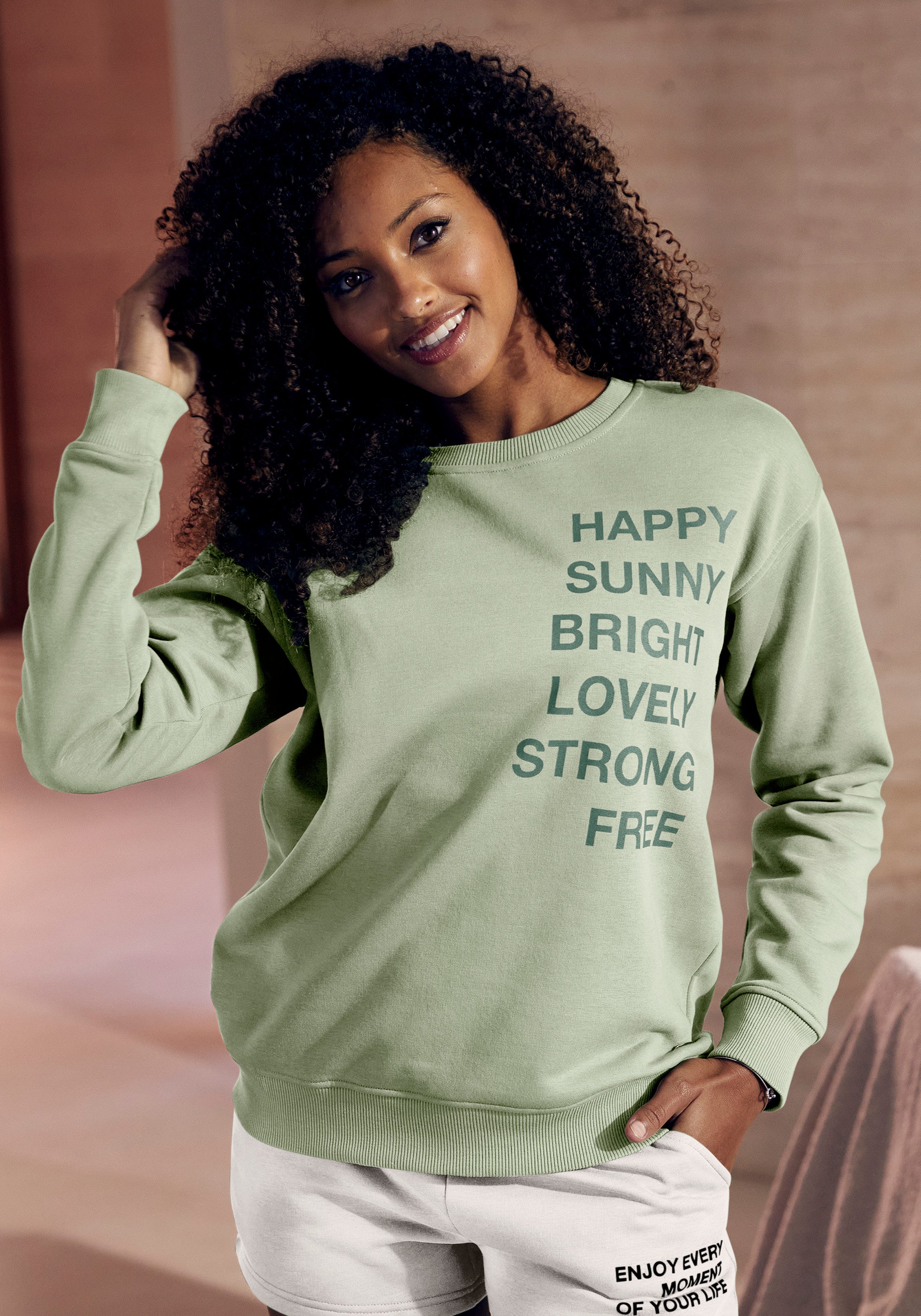 Buffalo Sweatshirt - Loungeshirt mit Statement Druck, Loungewear
