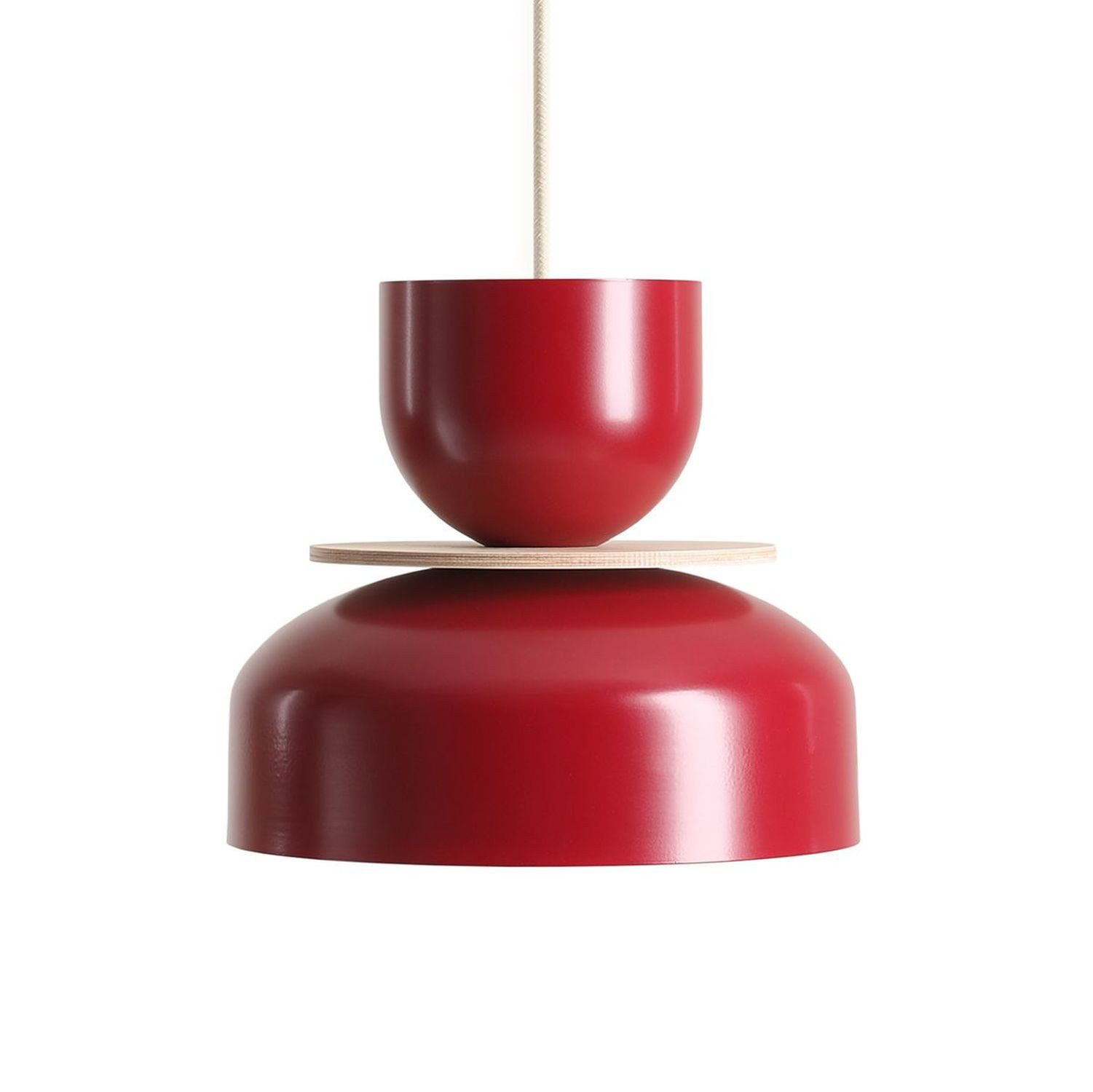Licht-Erlebnisse Pendelleuchte RIMO, ohne Leuchtmittel, Metall E27 D: 30 cm rund H: max. 230 cm Rot Modern
