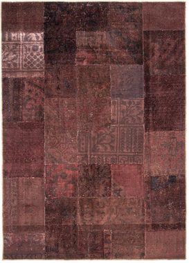 Teppich Patchwork - 233 x 195 cm - dunkelbraun, morgenland, rechteckig, Höhe: 7 mm, Wohnzimmer, Handgeknüpft, Einzelstück mit Zertifikat