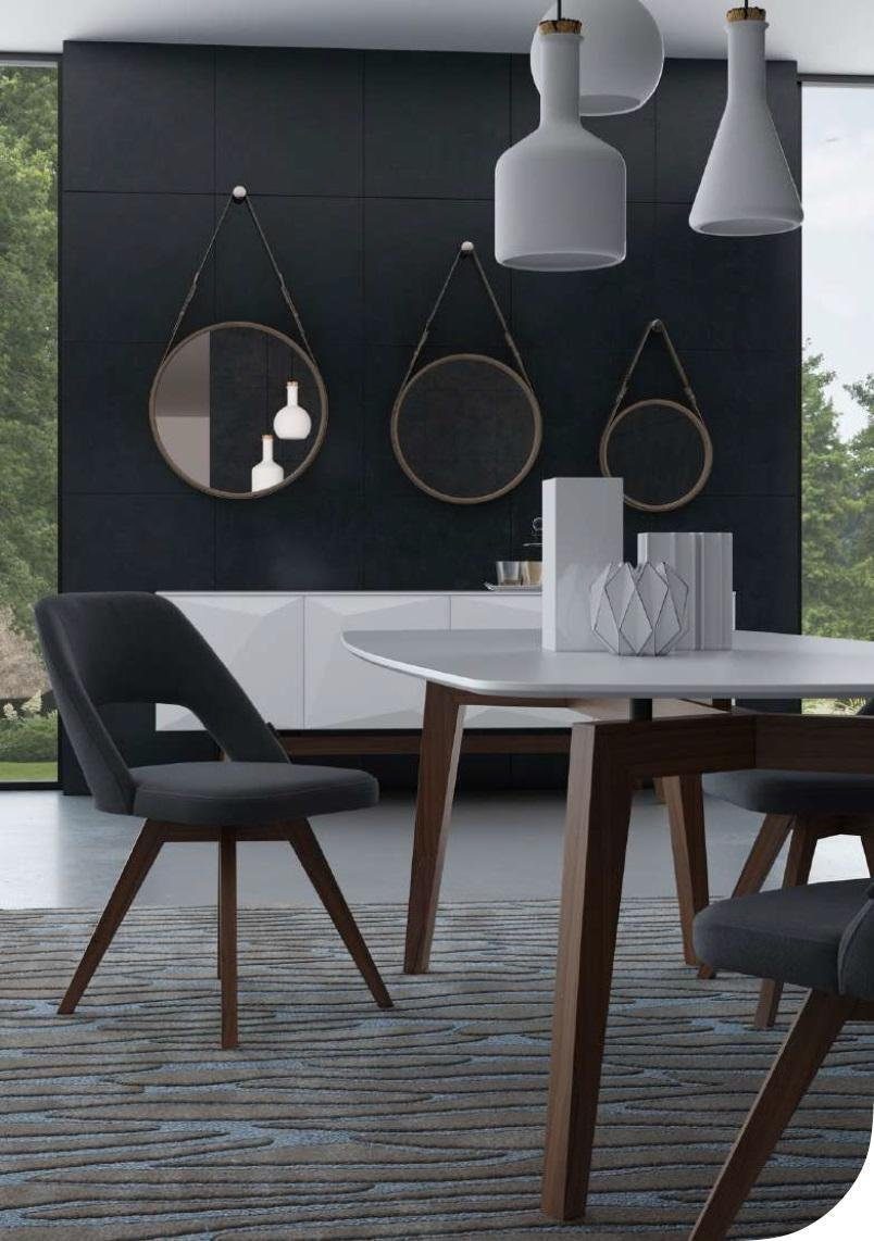 JVmoebel Moderner Einsitzer Grauer (1 St) Stuhl Stil Esszimmerstuhl Designer Holzmöbel Luxus