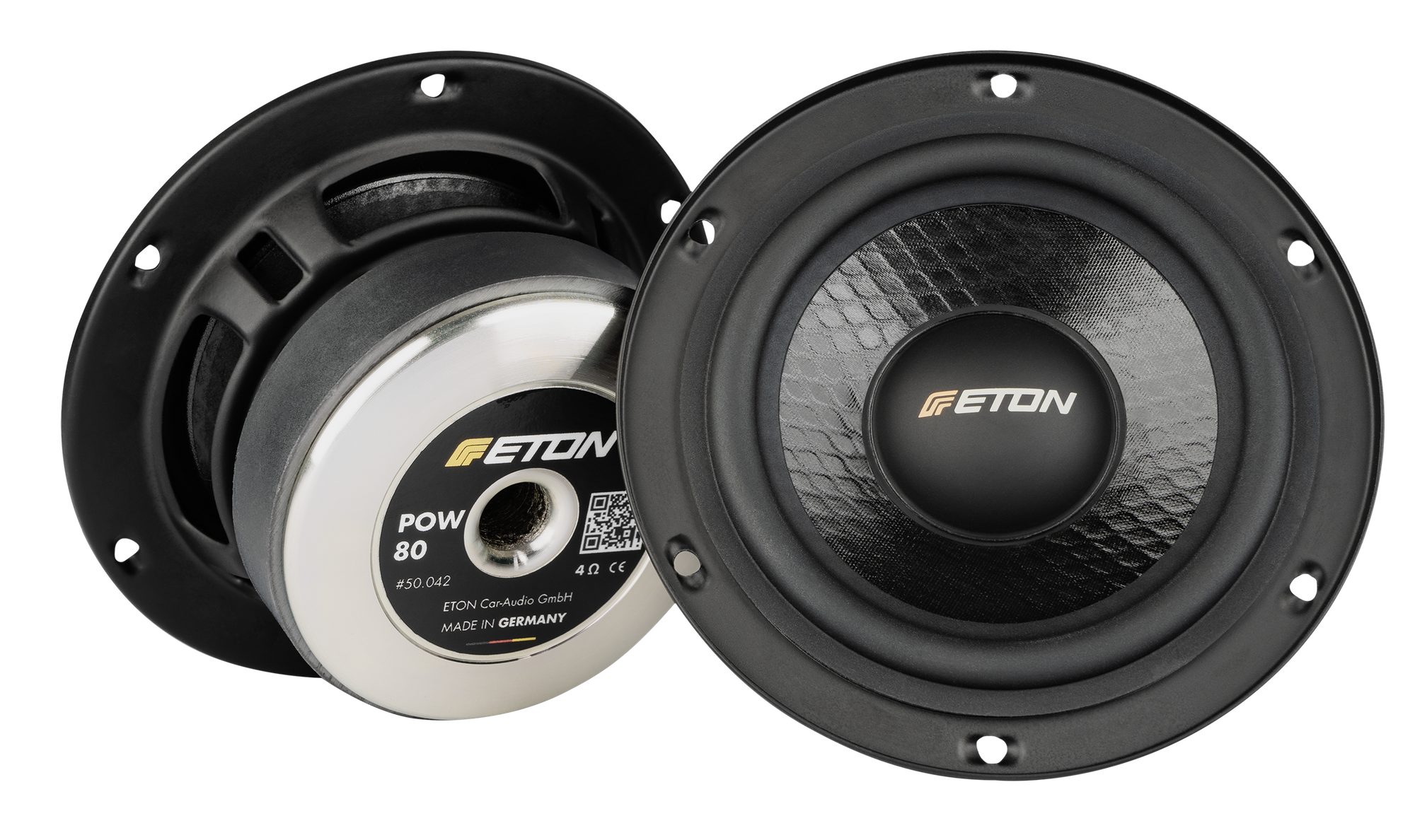 Eton ETON POW 80 80 mm (3) Mitteltöner, Midrange Autolautsprecher als  Ergänzung der POW und POW+ 2-Wege Soundsysteme Paar Auto-Lautsprecher (20  W, ETON POW 80 80 mm (3) Mitteltöner, Midrange Autolautsprecher als