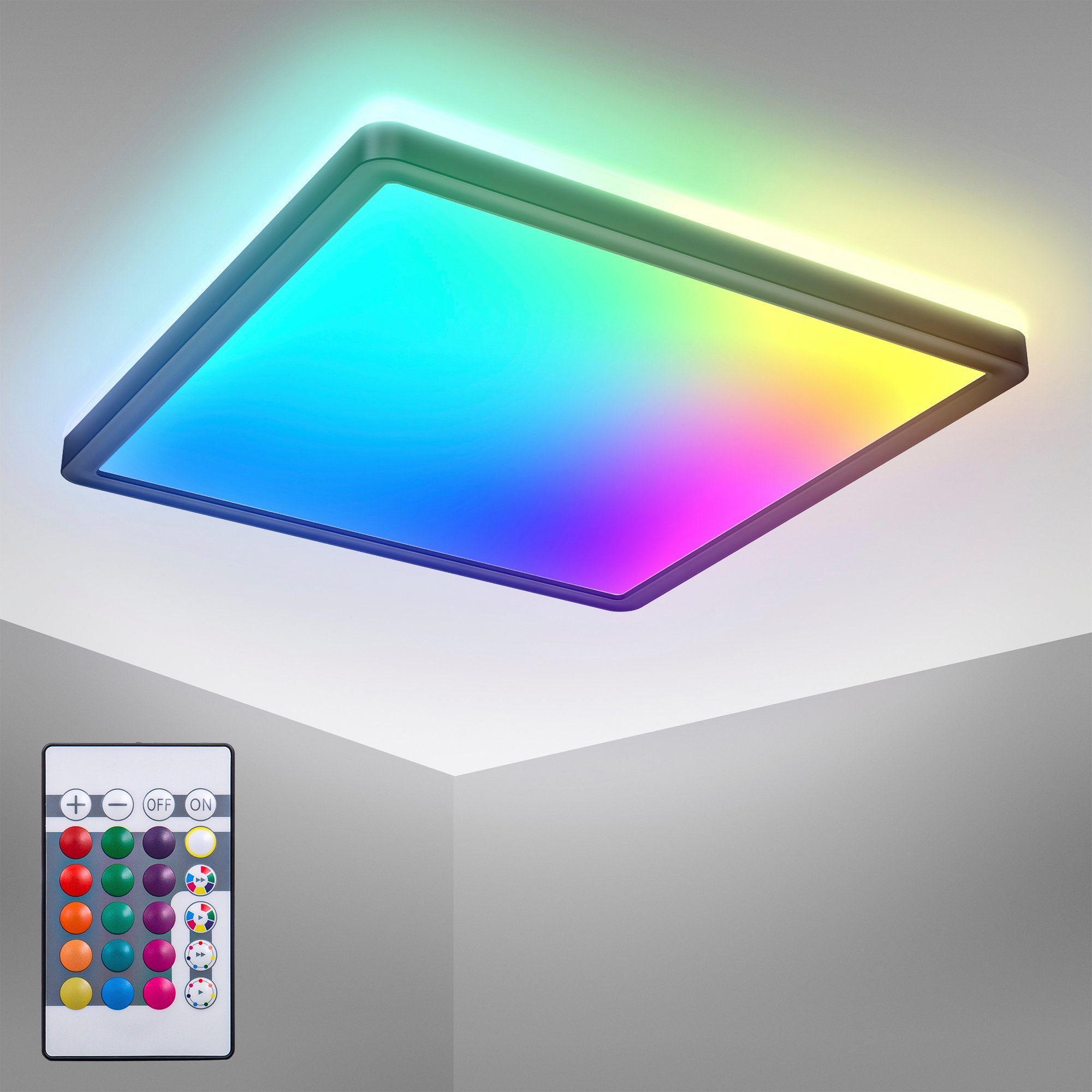 B.K.Licht LED Deckenleuchte BK_PL1551 RGBW Deckenlampe, LED Panel, Ultrafla günstig online kaufen
