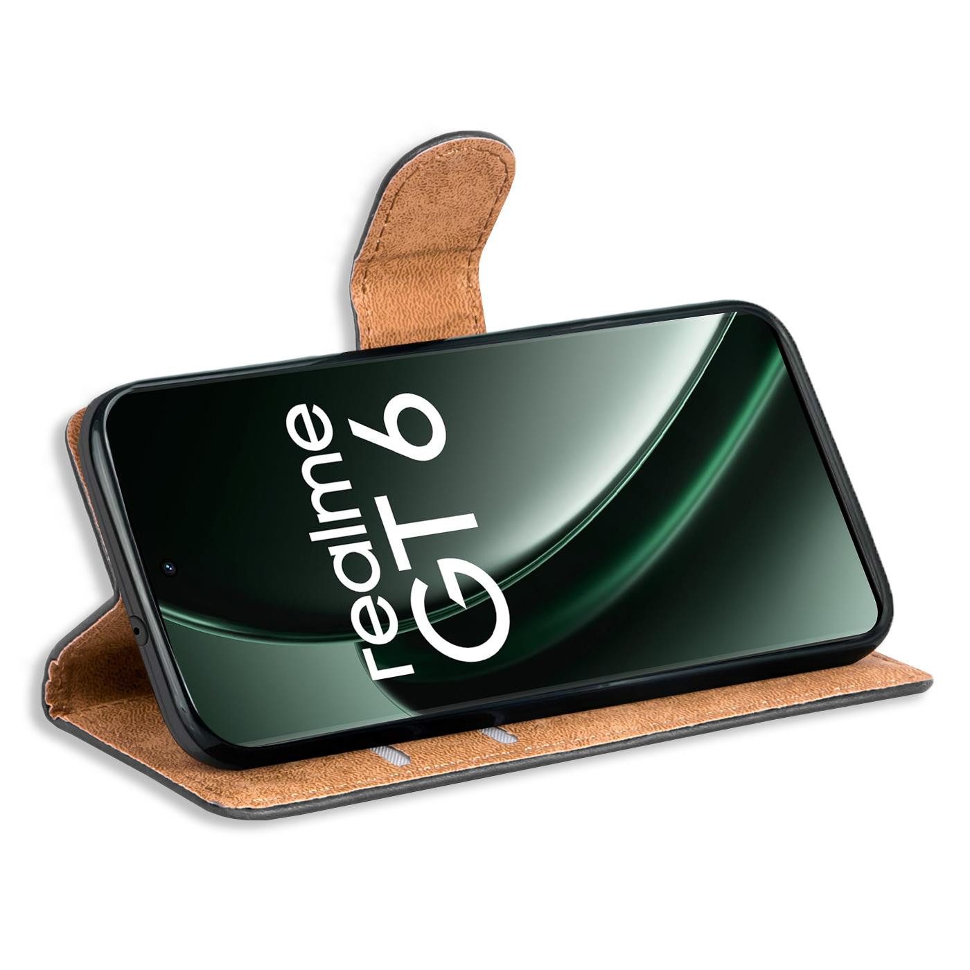 CoolGadget Handyhülle Wallet Klapp Tasche Book Case für Realme GT 6 / GT 6T, Hülle Klapphülle Flip Cover Etui Schutzhülle