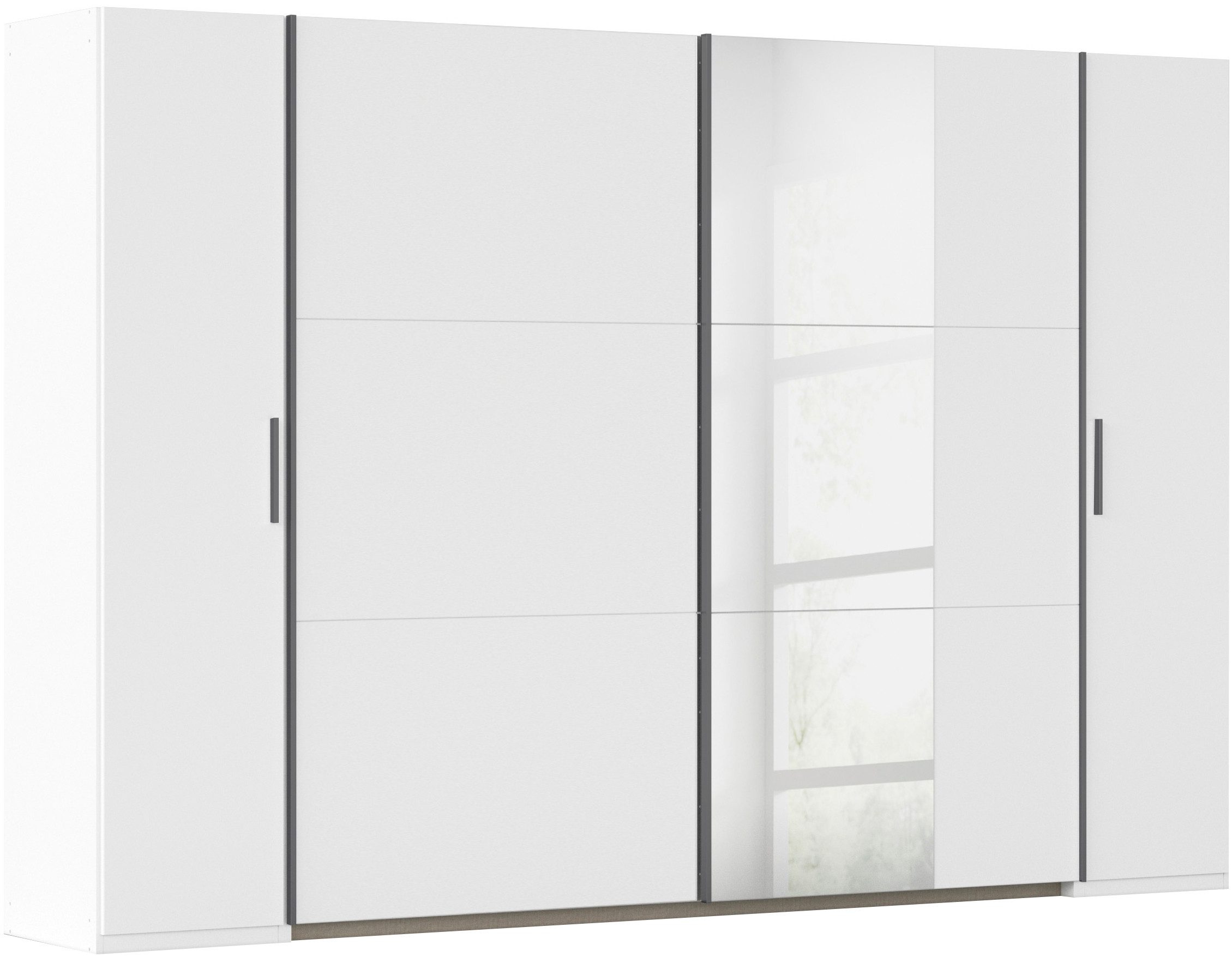 rauch Schwebetürenschrank Kleiderschrank Drehtürenschrank Schrank Garderobe KRONACH (in 3 Ausstattungen BASIC/CLASSIC/PREMIUM, Breiten 225/268/311/354 cm) Kombischrank optional mit 1 oder 2 Spiegel viele Böden MADE IN GERMANY