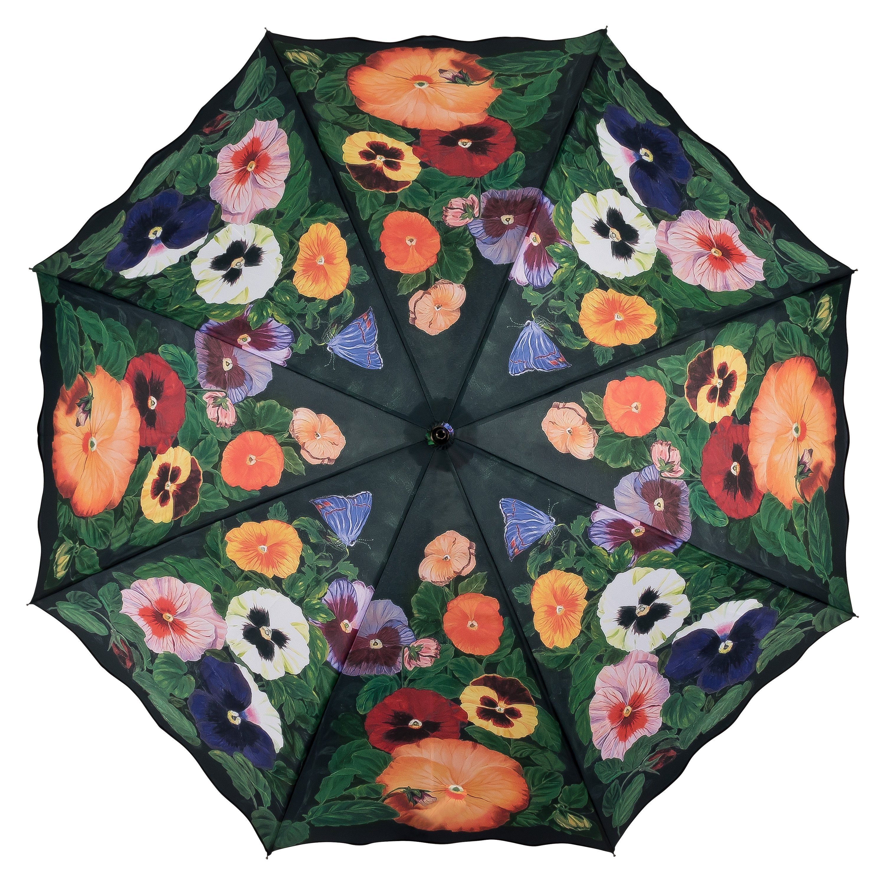 Regenschirm 100% Stockschirm Motiv UV-Schutz Lilienfeld Auf-Automatik LILIENFELD Regenschutz Stiefmütterchen VON Blumen, Stabil Stockregenschirm 95% von /