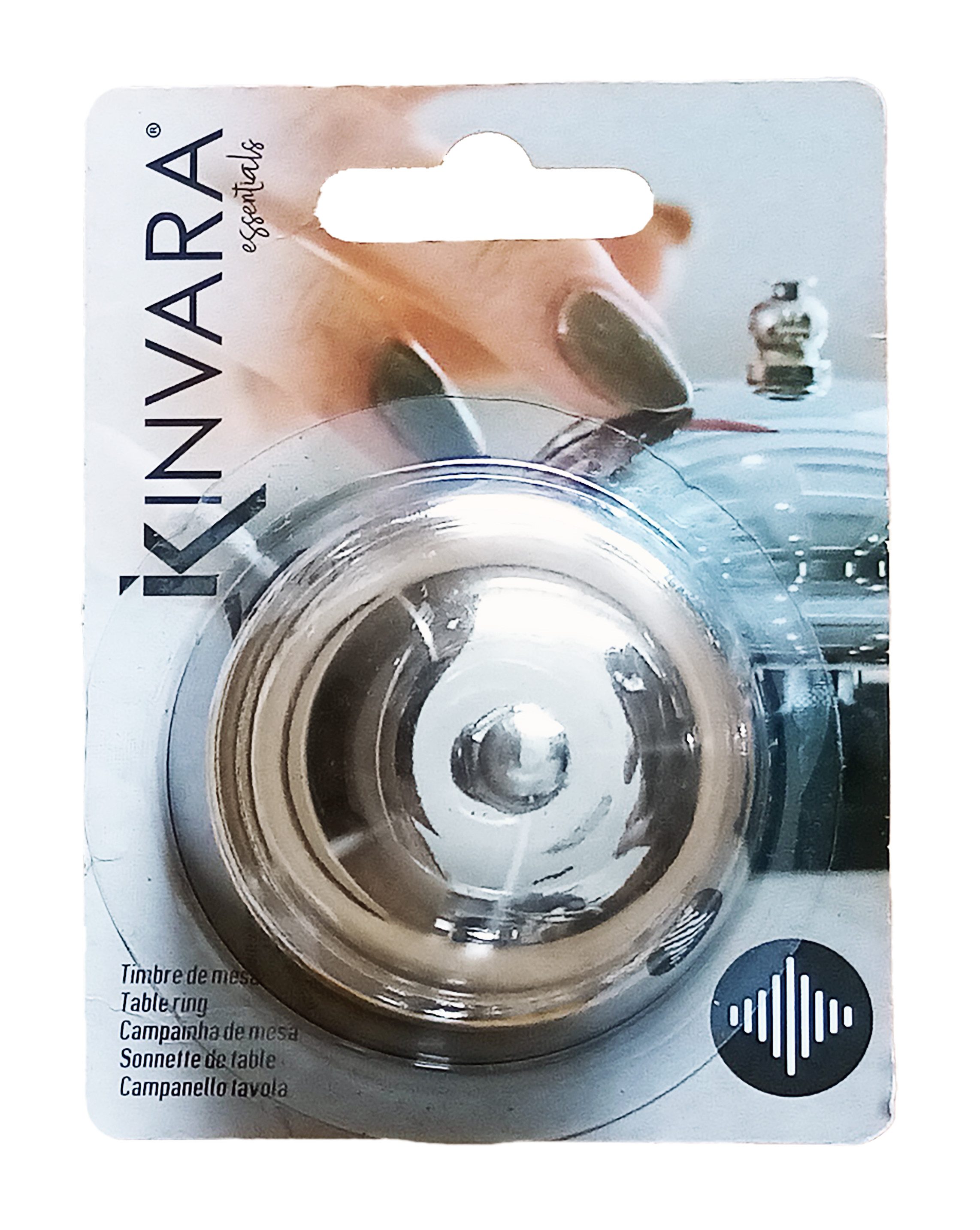 KINVARA Dekofigur TISCHKLINGEL Ø6,5cm aus Metall Chrom Rezeptionsklingel 00, Serviceklingel Hotelklingel Tischglocke Restaurant Klingel Glocke