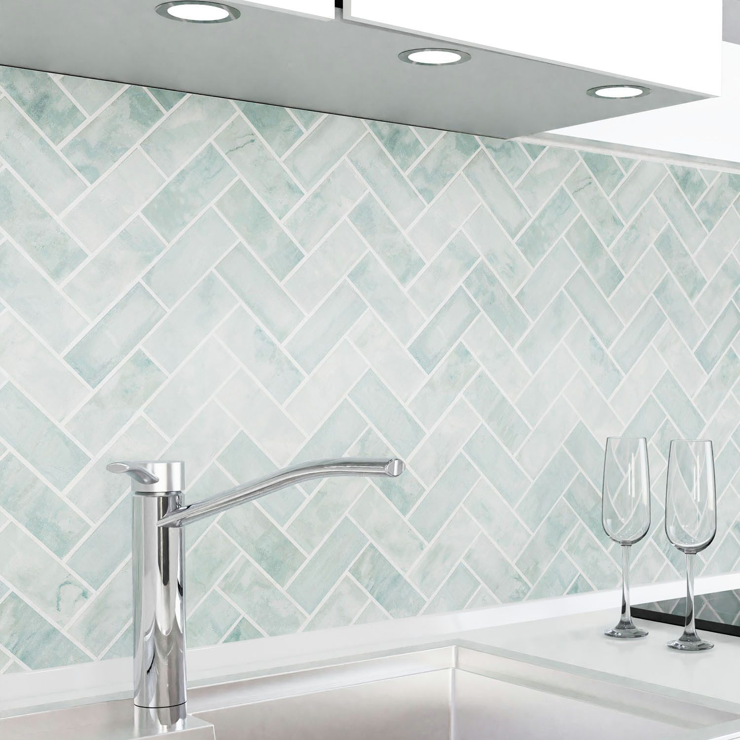 danario Küchenrückwand Folie selbstklebend - Matt - Spritzschutz Küche - versteift & robust