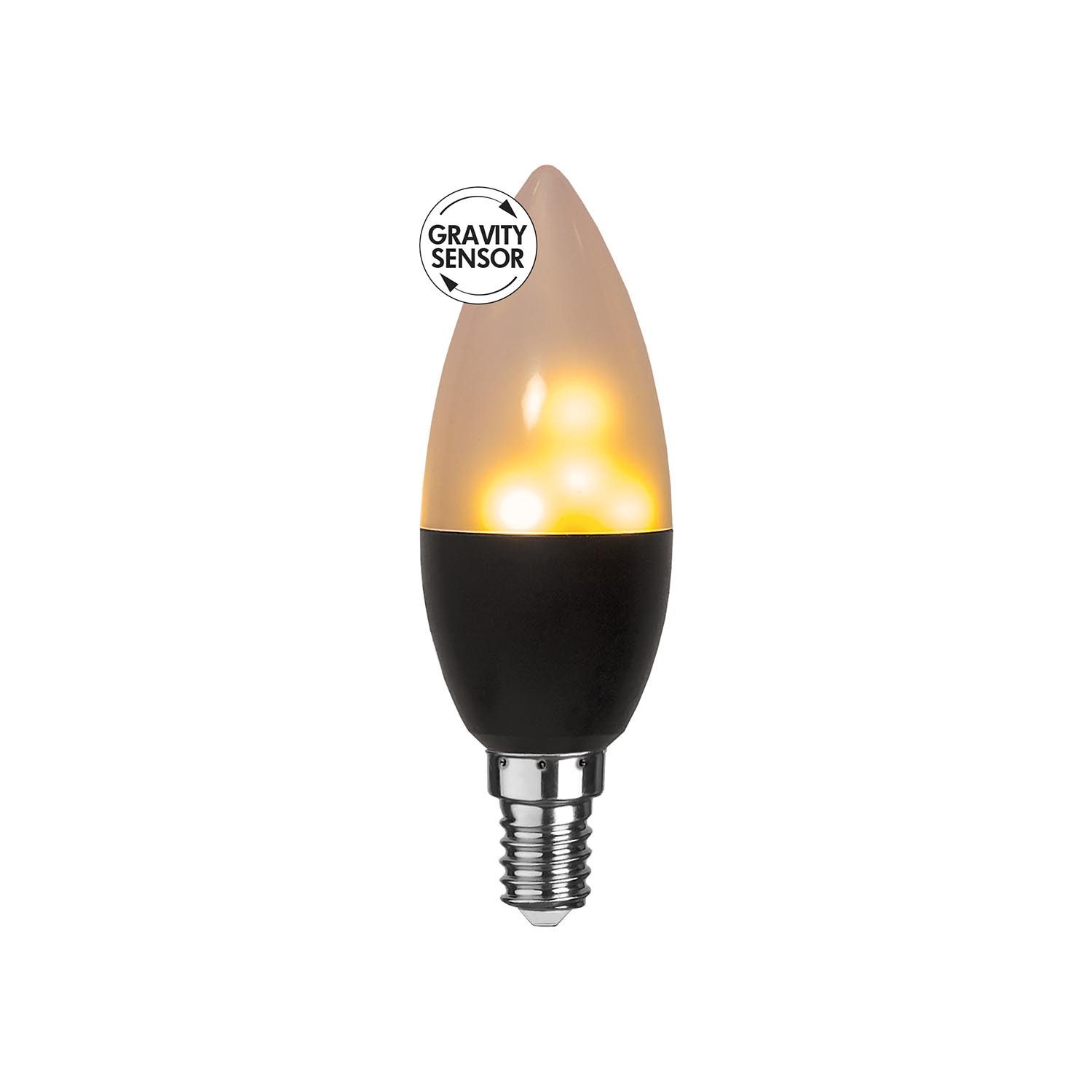 STAR TRADING LED Dekolicht Leuchtmittel, LED Leuchtmittel,Flame', E14, schwarz, flackernd, 0,8-1,2W, 2lm, warm