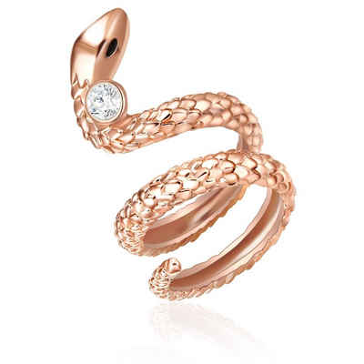 Lulu & Jane Fingerring Ring roségold verziert mit Kristallen von Swarovski® weiß