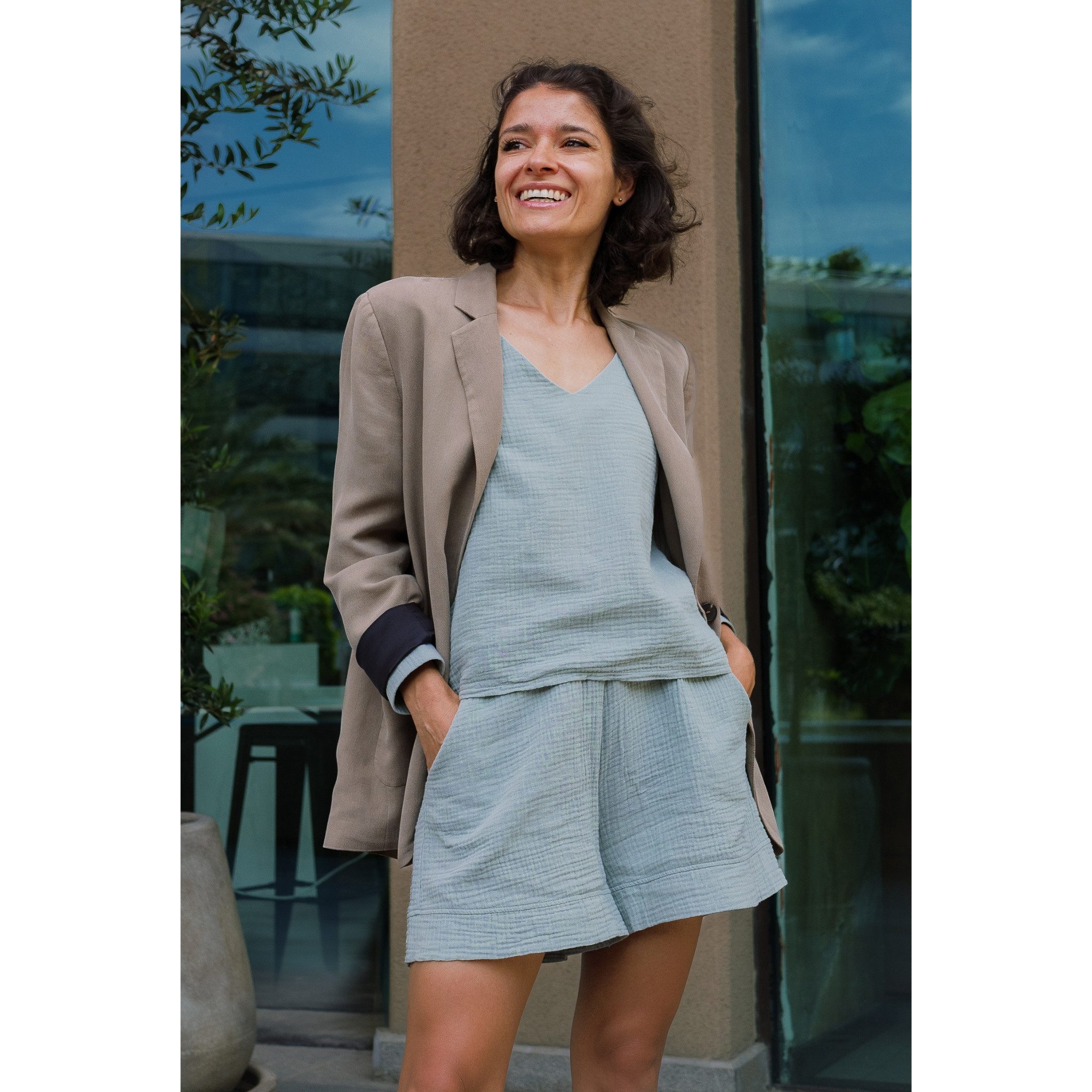 hutch&putch Shorts Musselin-Shorts "Xenia" lockere Sommershorts günstig online kaufen