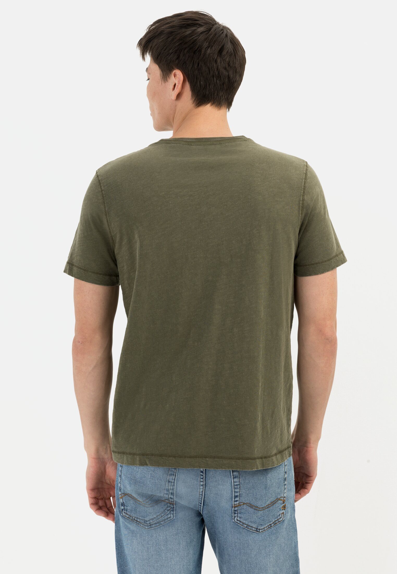 Herren Shirts camel active Print-Shirt Kurzarm T-Shirt aus Organic Cotton