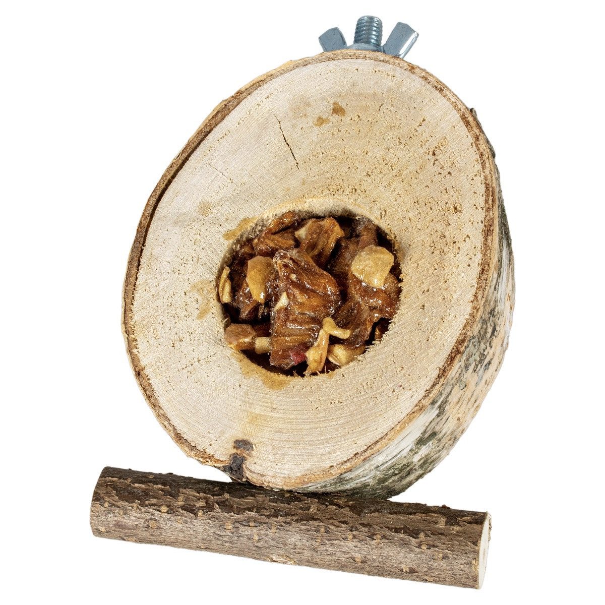 DUVO+ Vogelsnack gefüllter Birkenstamm Früchte 220 g, Trockenfutter für: Vogel