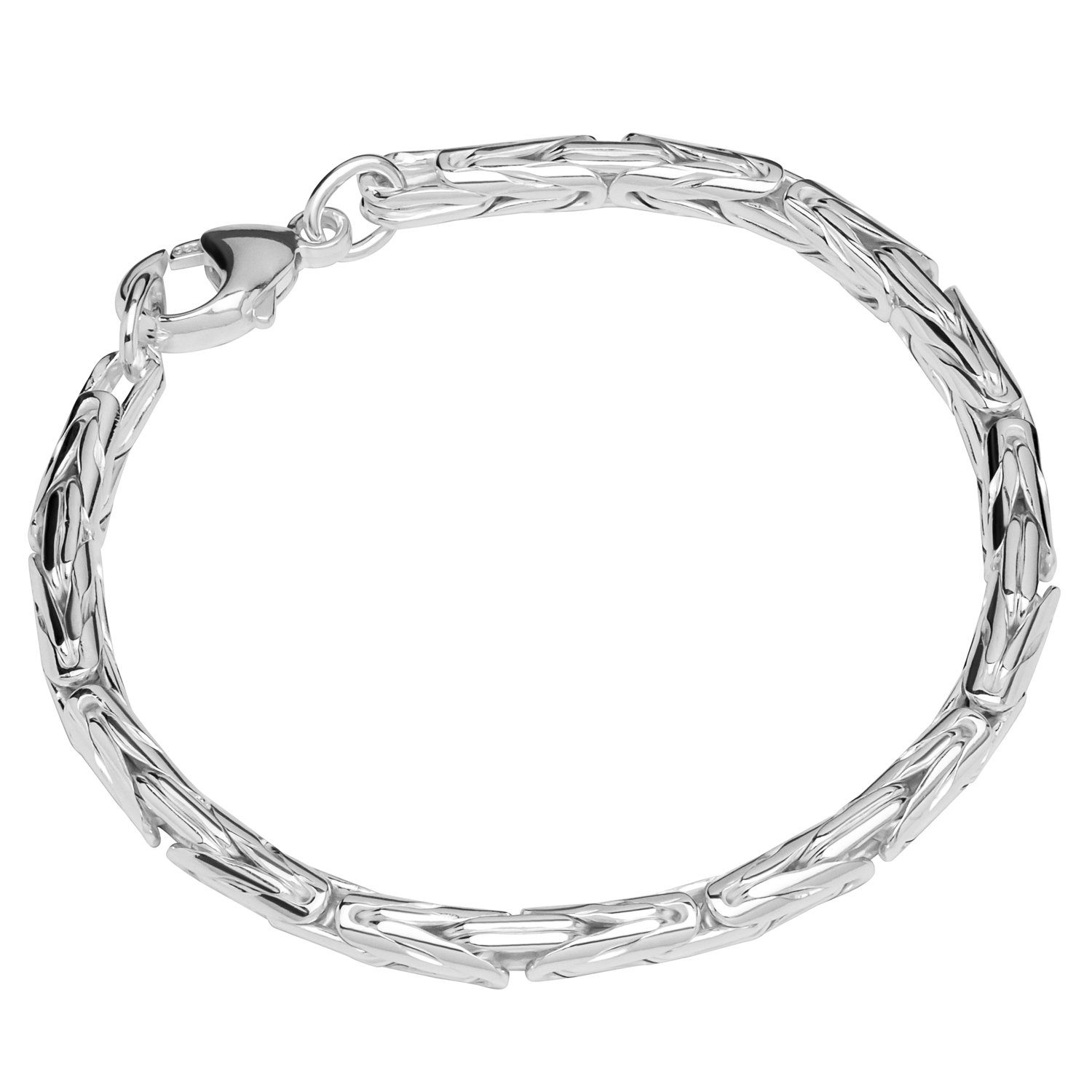 NKlaus Silberarmband Armband 925 Sterling Silber 19cm Königskette rund (1 Stück), Made in Germany