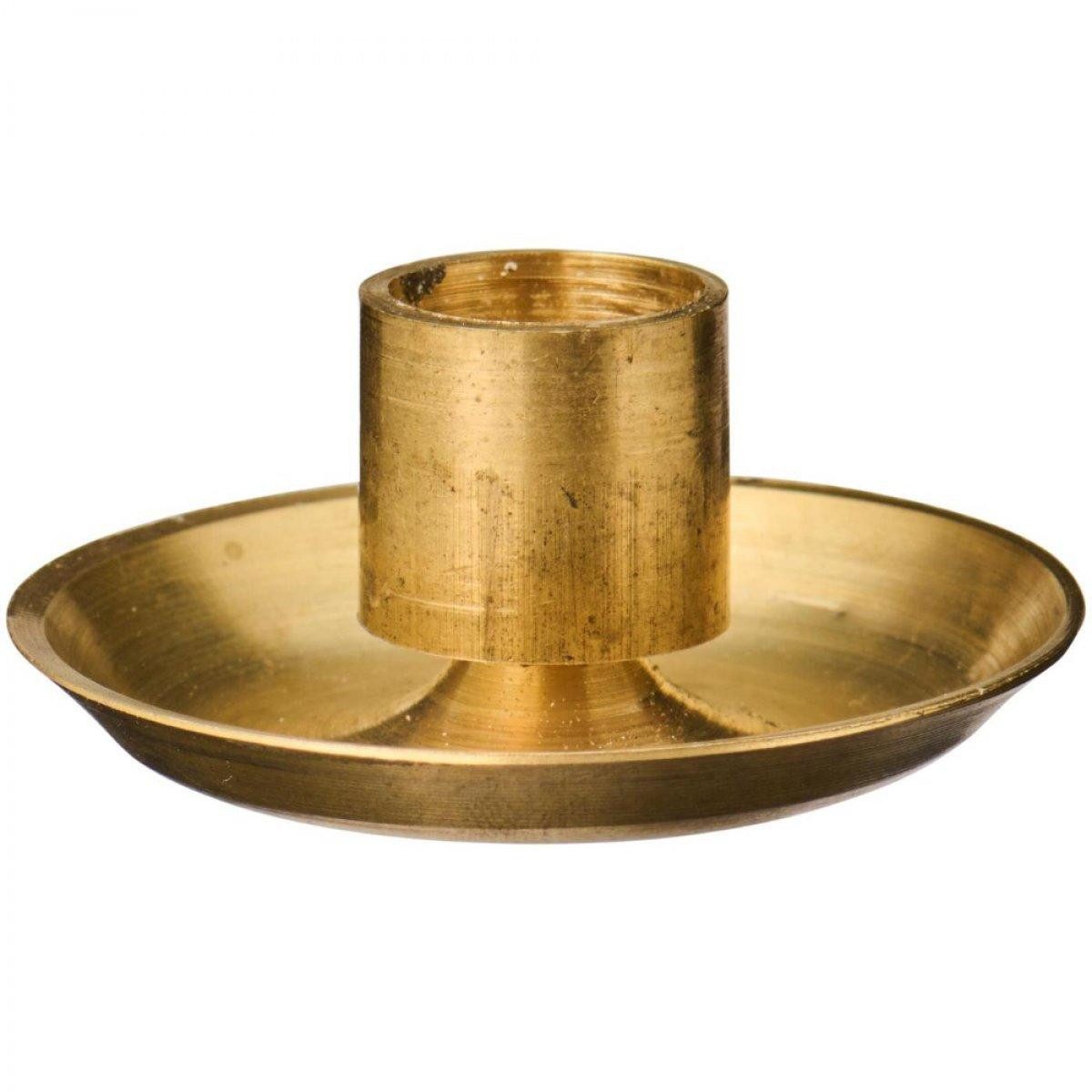Ib Laursen Windlicht Ib Laursen Kerzenhalter mit Schale Messing Gebürstet (4,5x2cm)