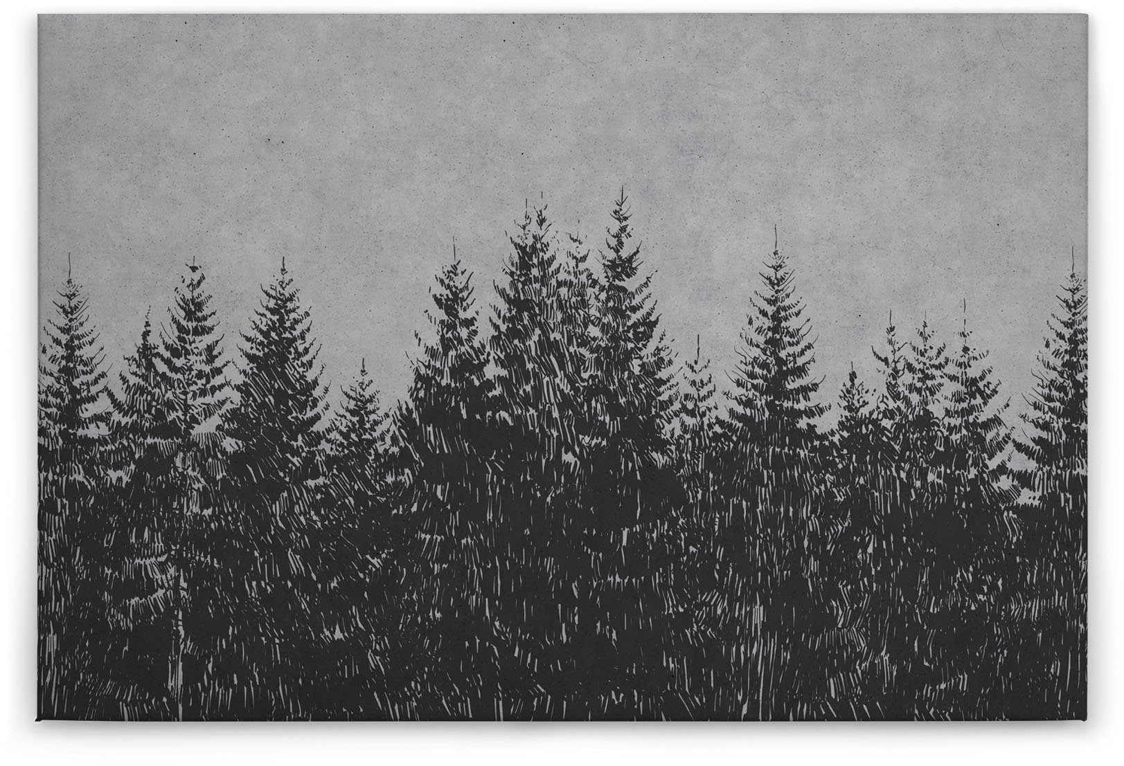 A.S. Création Leinwandbild black forest Grau Wald Wald Schwarz (1 Bild Keilrahmen 3, St)
