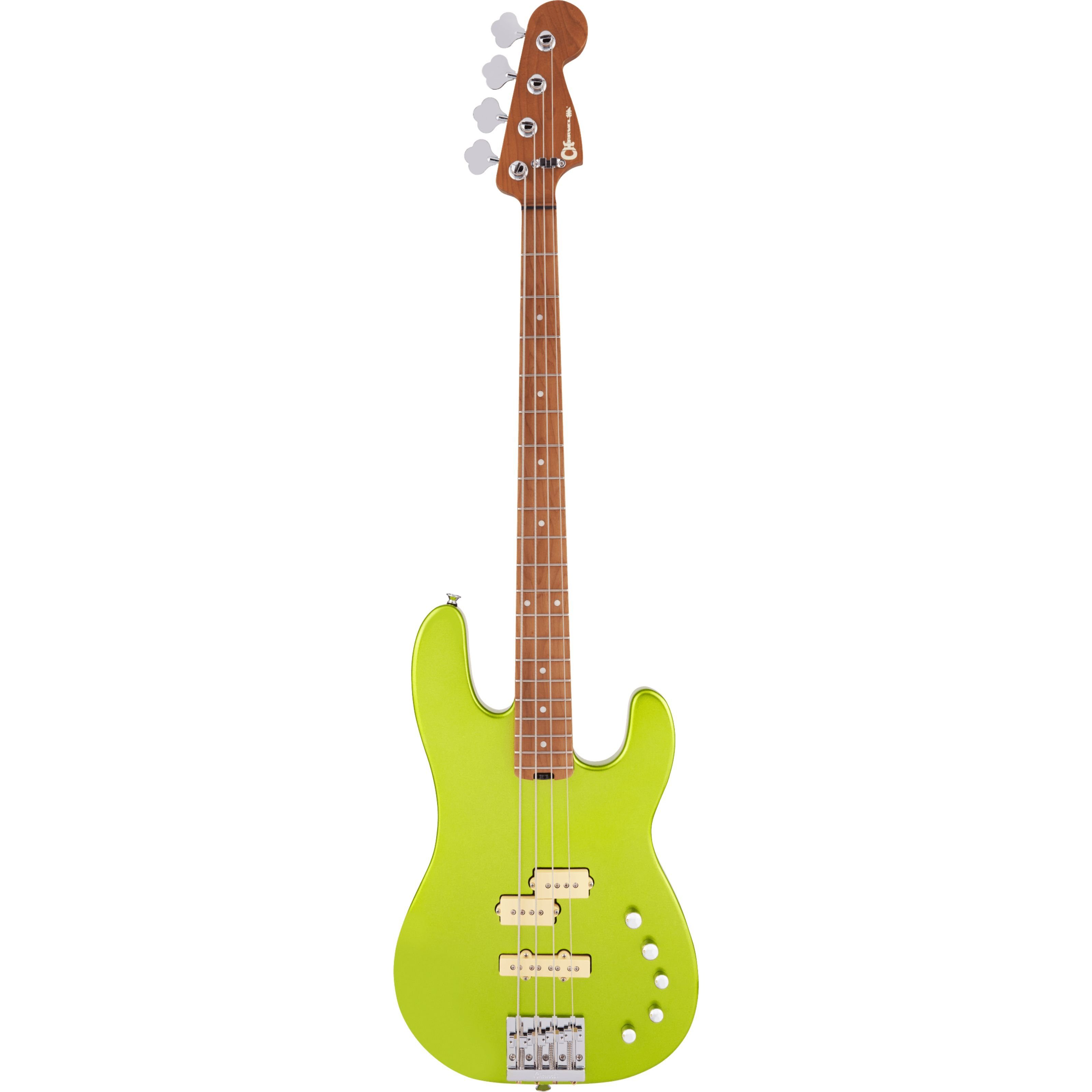 Charvel Spielzeug-Musikinstrument, Pro-Mod San Dimas Bass PJ IV CM Lime Green Metallic - E-Bass