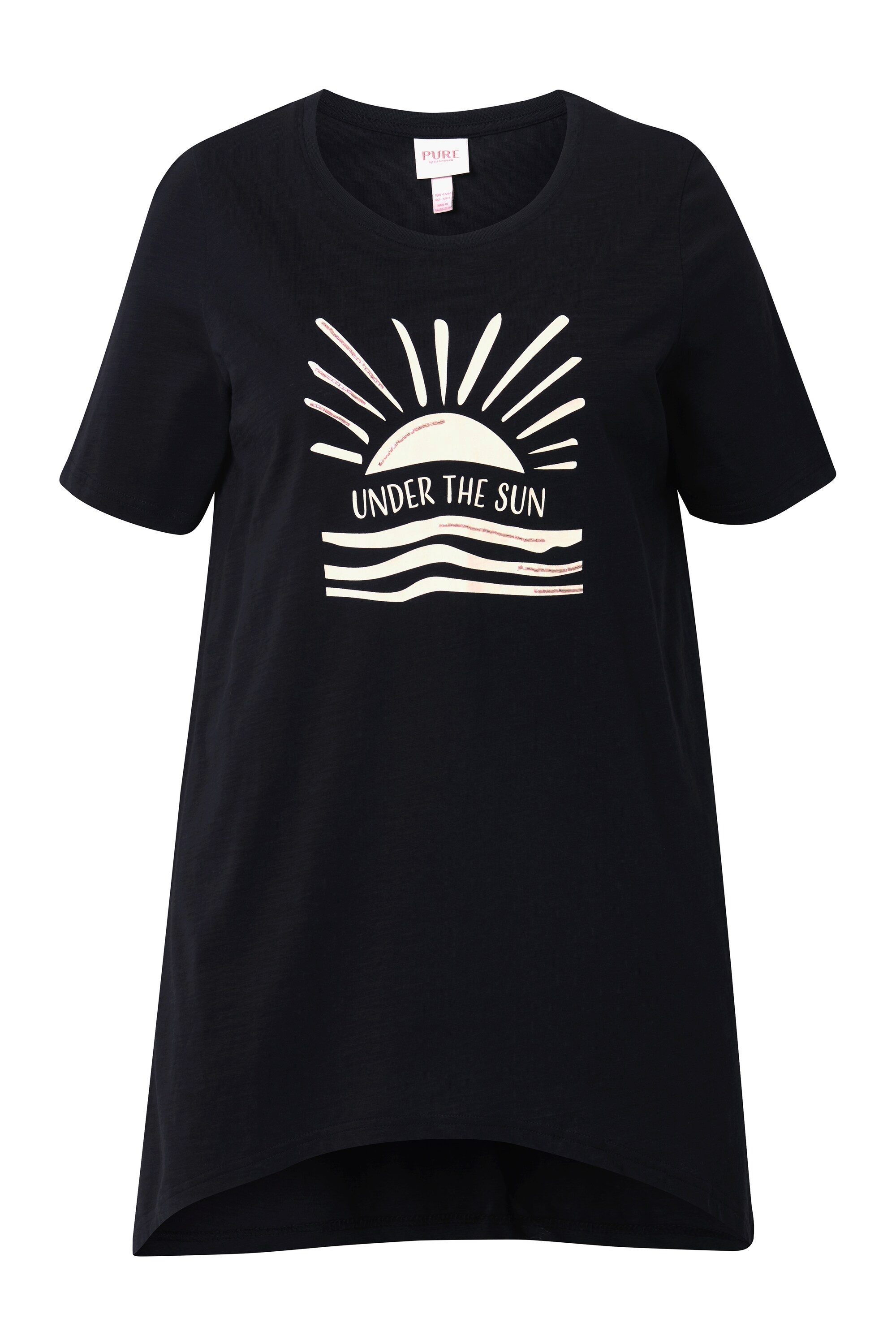 Ulla Popken Longshirt T-Shirt Sonnen Rundhals günstig online kaufen