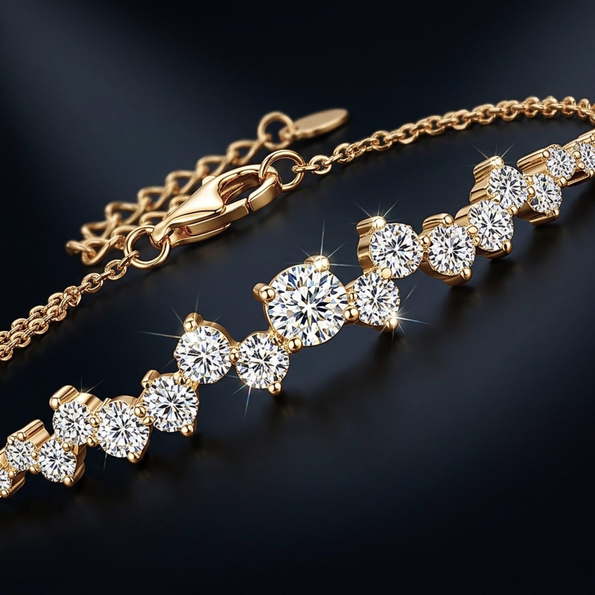 UNIQAL.de Silberarmband Damen 925 Sterling Silber mit Diamant Moissanit 2,8 Karat - STELLARA (Silberarmband im Sternbild Design mit 21 Moissanit Steinen, 925 Sterling Silber weißgold oder 14K gold veredelt, inkl. Luxuriöse Schmuck Geschenkbox), Moissanit VVS1 Reinheit, GRA-Zertifikat, Armkette Geschenk für Damen