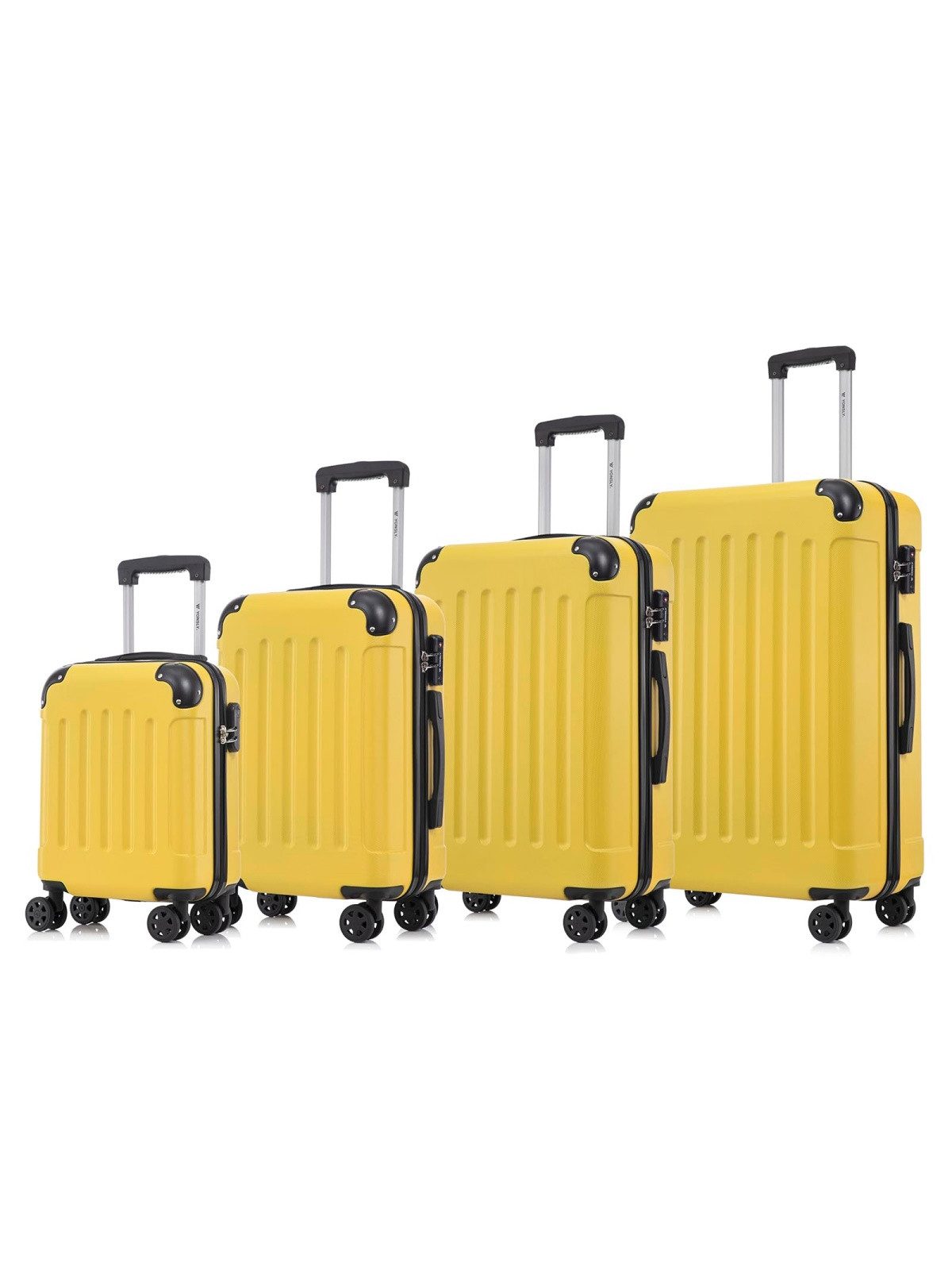 YONSLY Koffer Premium Reisekoffer Hartschalen-Koffer Trolley Kabinenkoffer S-M-L-XL, 4 Rollen, 360°-Doppelrollen, TSA-/Zahlenschloss, YKK-/Standardreißverschluss