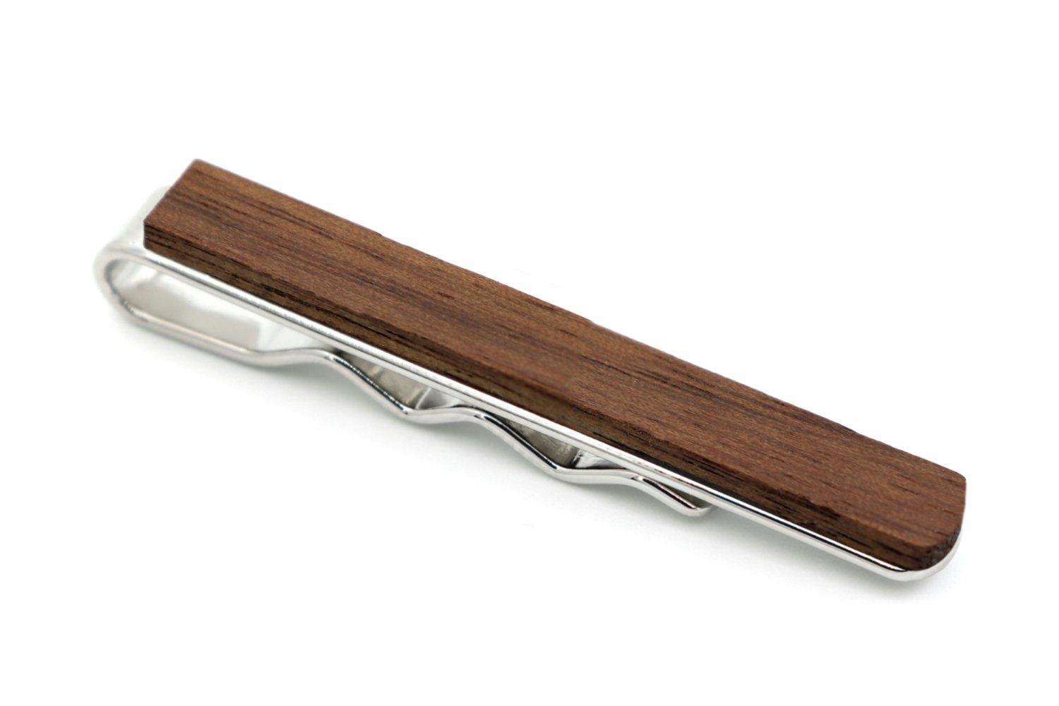 NaturSchatulle Krawattennadel Holz Klassik (5cm Edelstahl Krawattenklammer, Diverse Holzarten), Hochzeit Business Bräutigam