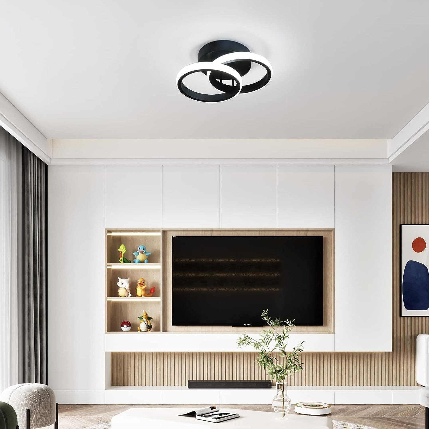 Forrlite Deckenleuchten LED Dimmbar Deckenleuchte 3-Farbige Decken-Lampe, LED fest integriert, Warmweiß, Neutralweiß, Kaltweiß, Wohnzimmer Flur Eingang