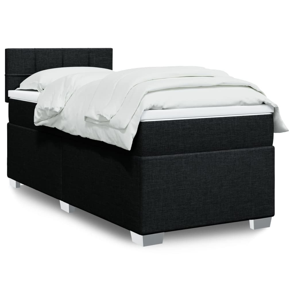 furnicato Bettgestell Boxspringbett Schwarz 200x100x100,5 cm mit Matratze und (1-tlg), Doppelbett mit Taschenfederkernmatratze und dimmbarer LED-Leiste