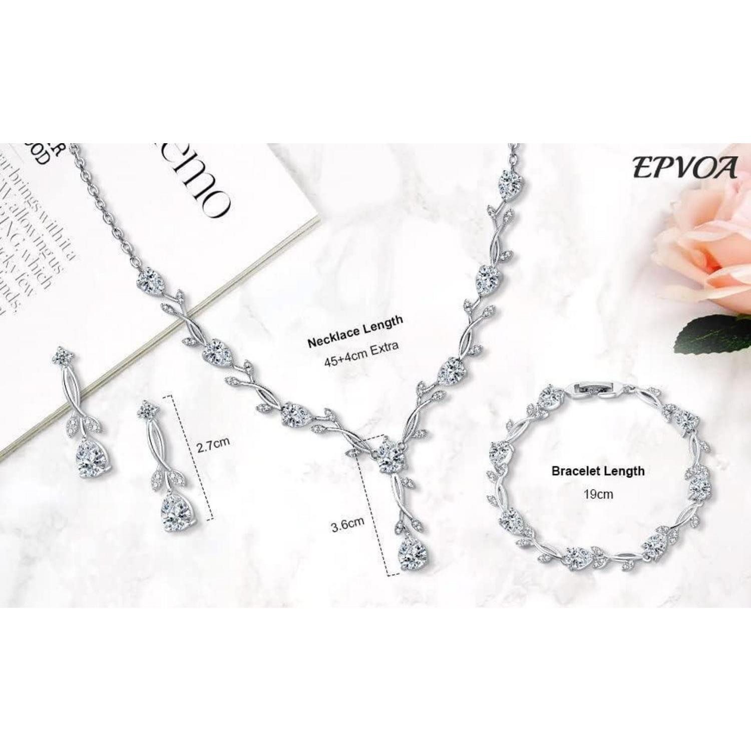 LuxusKollektion Schmuckset Hochzeit Schmuckset Damen Sterling Silber 925 Zirkonia Brautschmuck