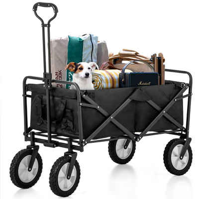 XDeer Handwagen Faltbare Wagon Outdoor All Terrain Verstellbarer Griff Garten Trolley, Verstellbarer Griff 360°schwenkbares Vorderrad