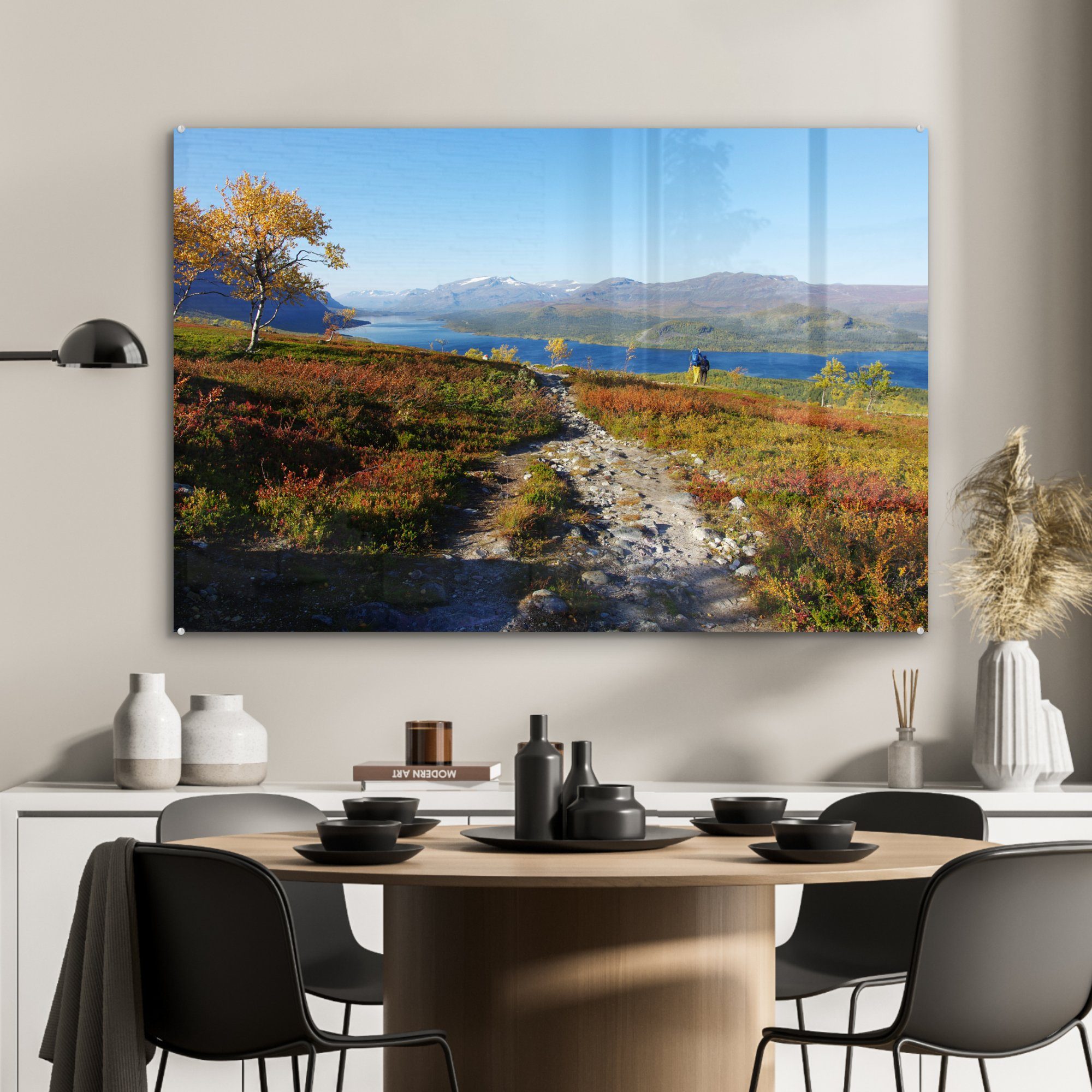 Herbstlandschaft Acrylglasbild (1 in, über Schlafzimmer Himmel St), Sarek-Nationalparks des Wohnzimmer & MuchoWow Klarer Acrylglasbilder der