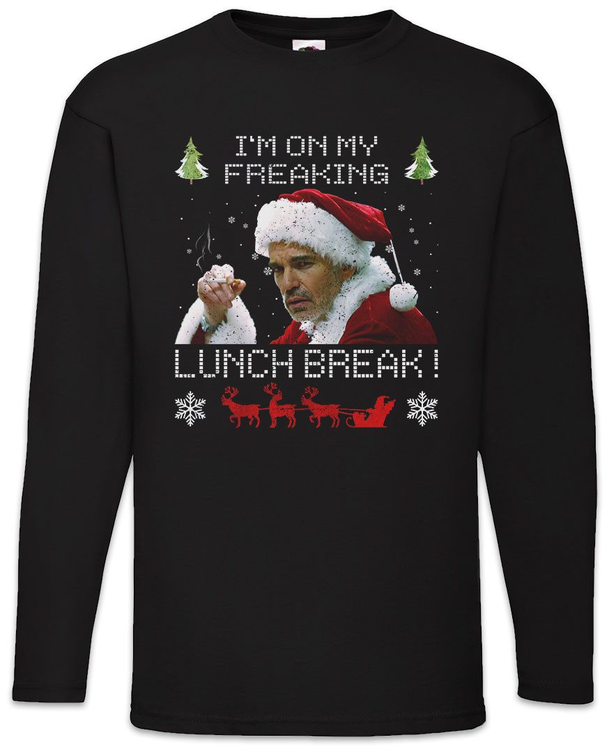 Langarmshirt Lunch Break Langarm T-Shirt X-Mas Bad Weihnachtsmann Merry Christmas